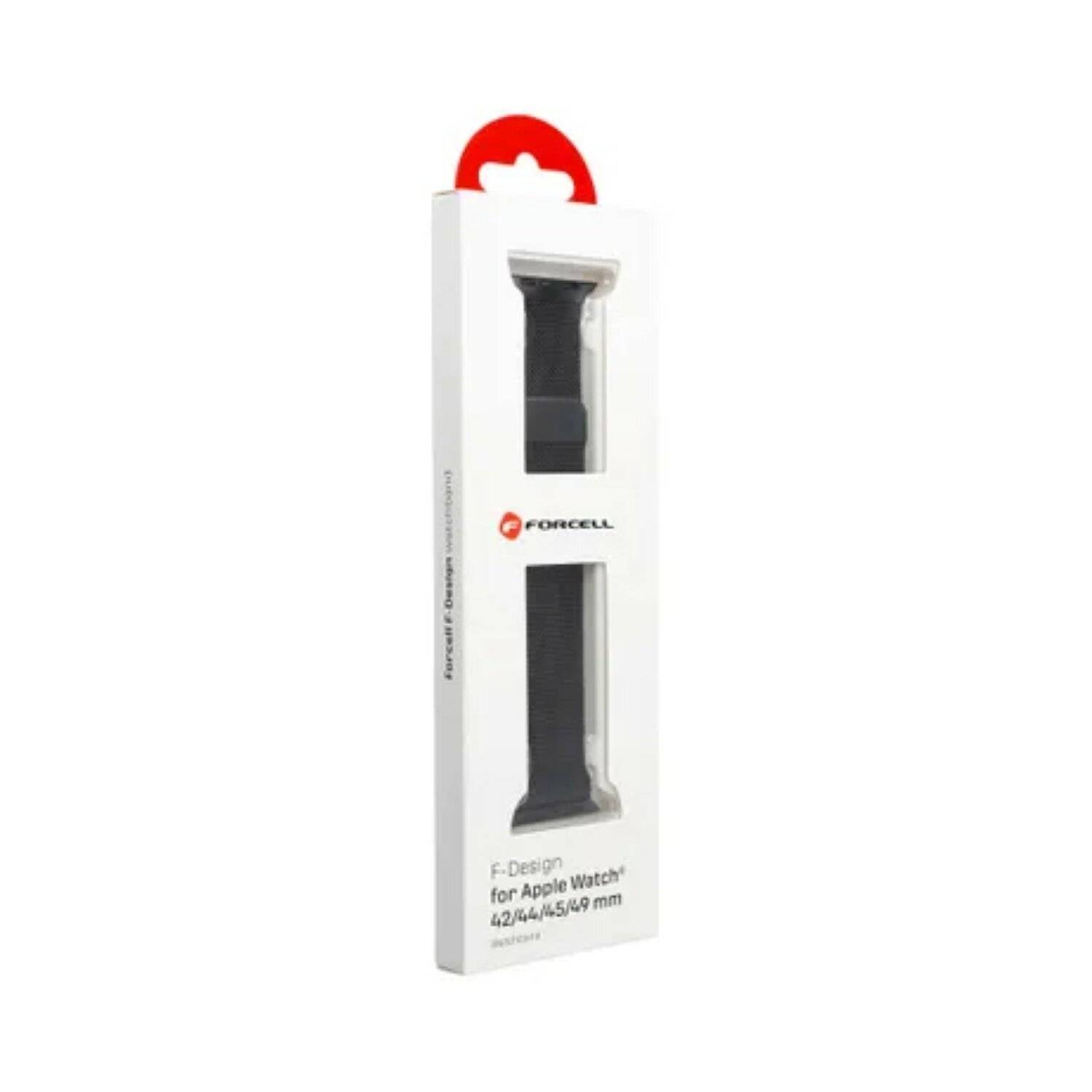 Forcell F - Design Band kompatibel mit Apple Watch 42/44/45/49 mm Schwarz