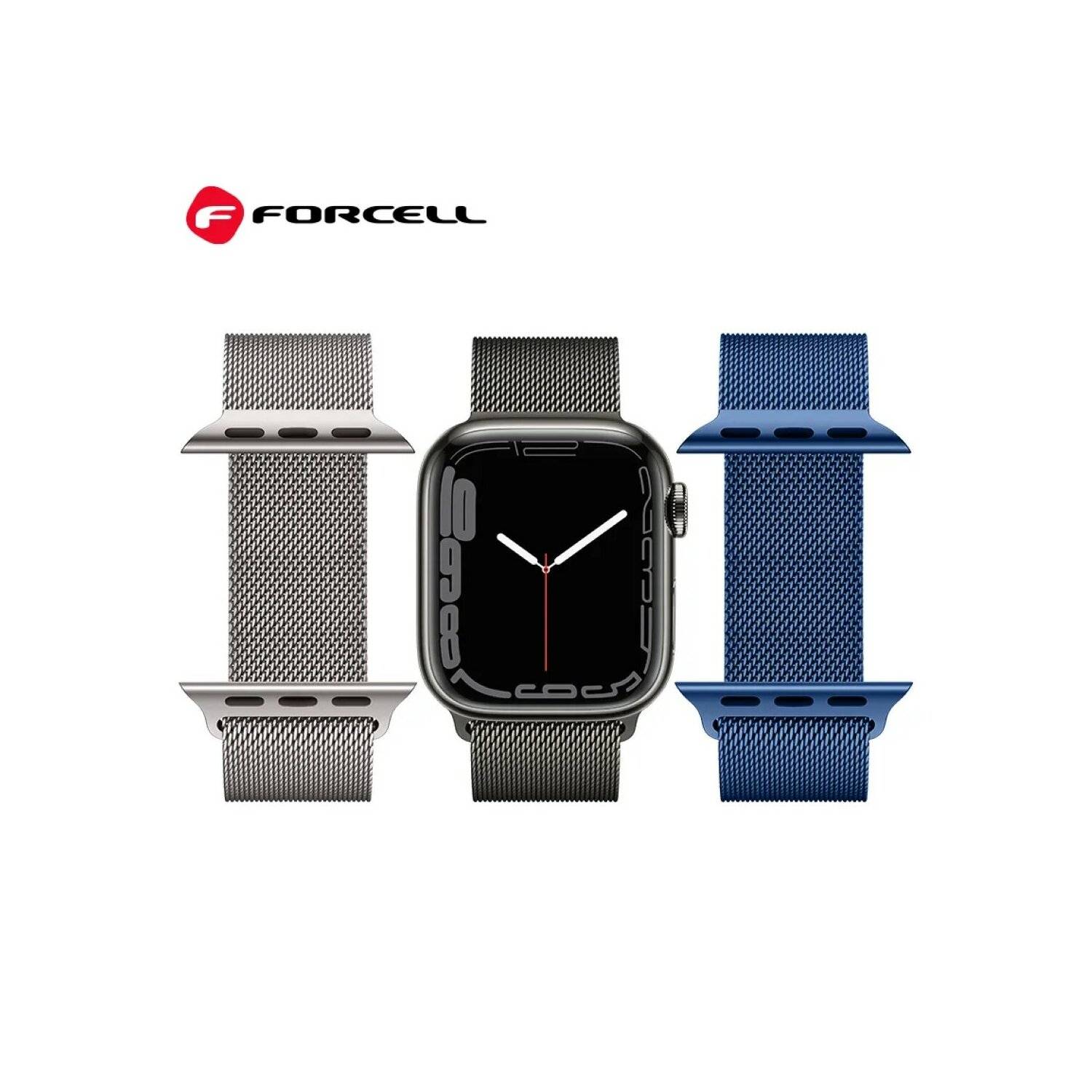 Forcell F - Design Band kompatibel mit Apple Watch 38/40/41 mm Blau