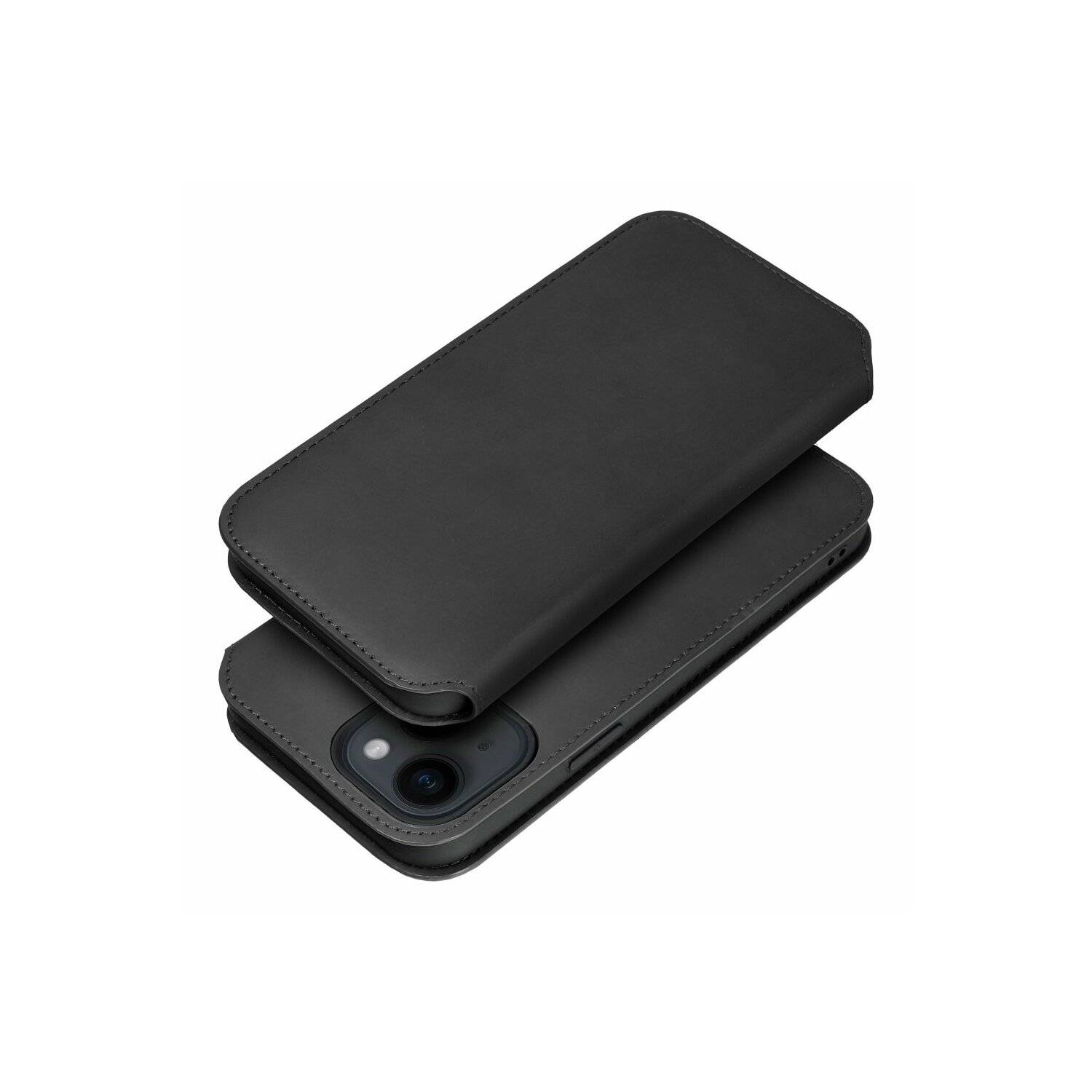 Dual Pocket Holster Buch Tasche kompatibel mit Samsung Galaxy S24 Ultra Schwarz