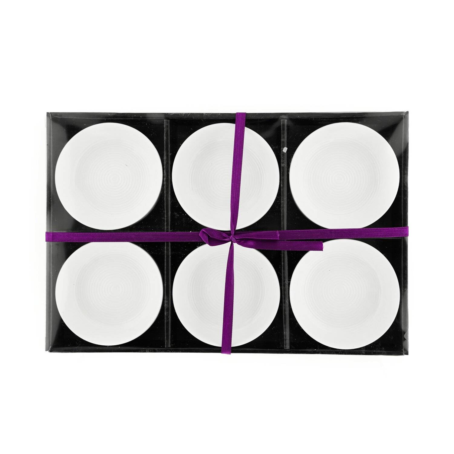 Almina 6 Teiliger Snackschalen-Set Servierschale Dipschale aus Porzellan Rund 200 ml Cremeweiß