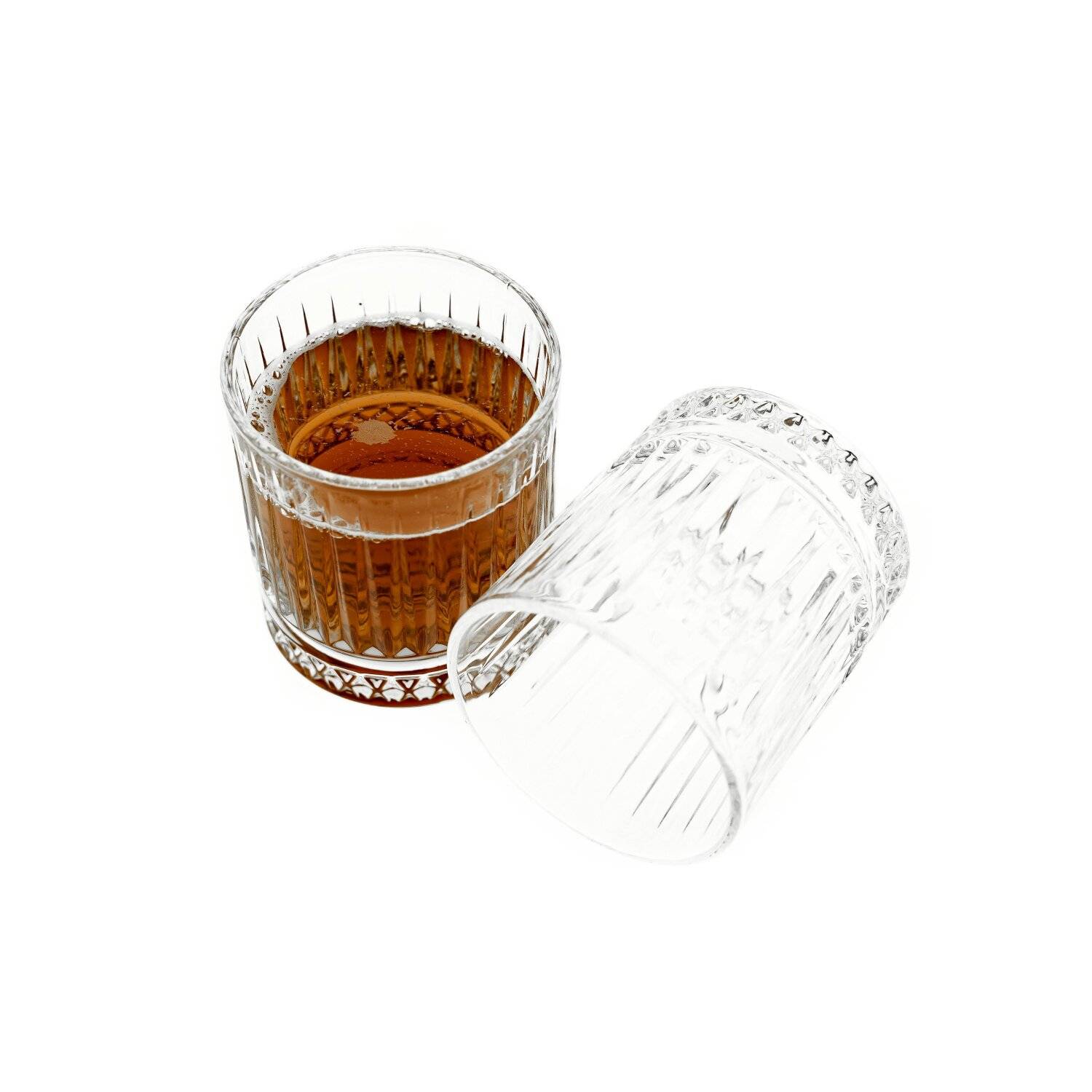 Almina Elisa 6 Teiliger Trinkgläser-Set aus Glas mit Riffle Design 240 ml