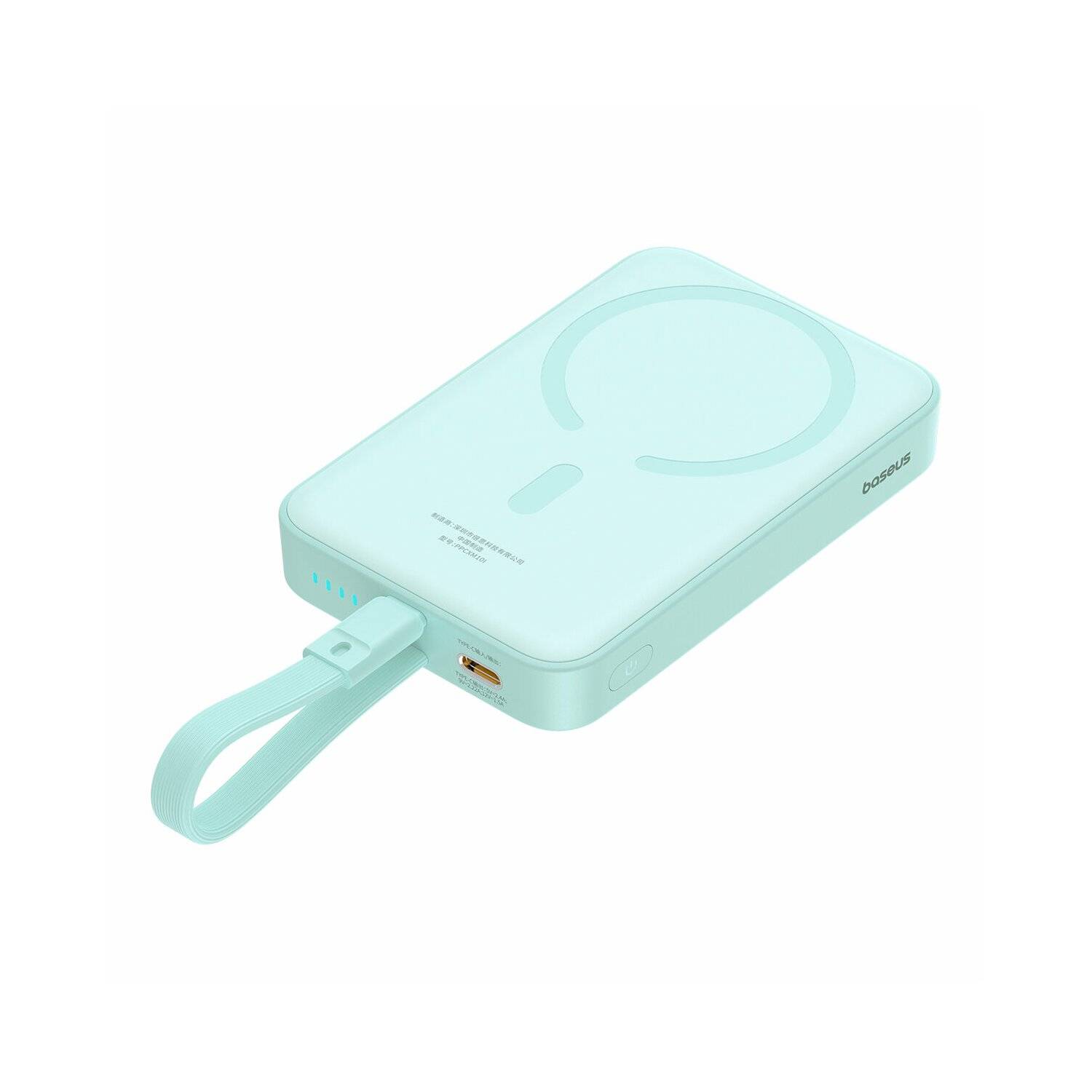 Baseus Magnetic Mini MagSafe 10000 mAh 20 W Powerbank mit integriertem iPhone Kabel + Kabel 0,3 m 60W Blau