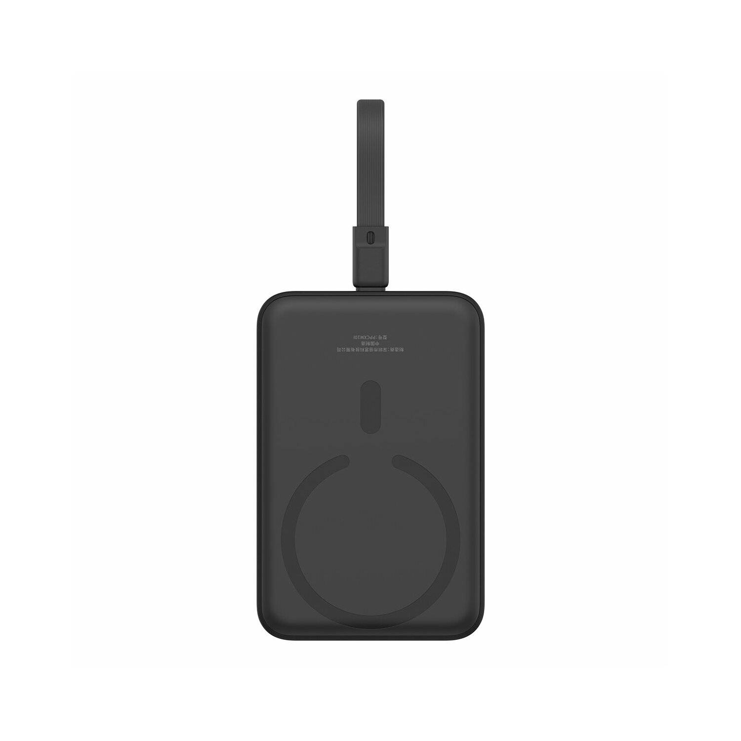 Baseus Magnetic Mini MagSafe 10000 mAh 20 W Powerbank mit integriertem iPhone Kabel + Kabel 0,3 m 60W Schwarz