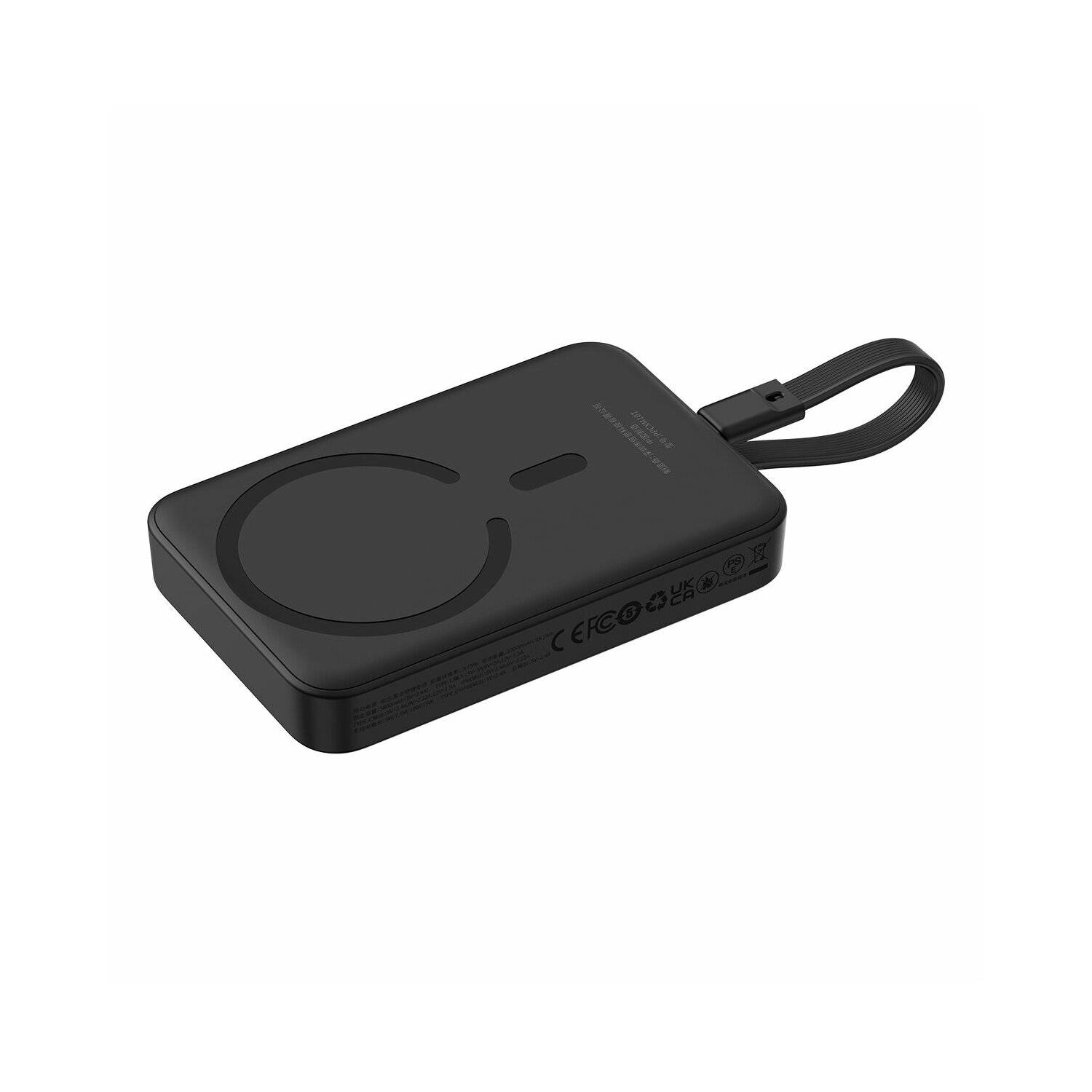 Baseus Magnetic Mini MagSafe 10000 mAh 30 W Powerbank mit integriertem USB-C Kabel + USB-C 60 W 0,3 m Kabel Schwarz