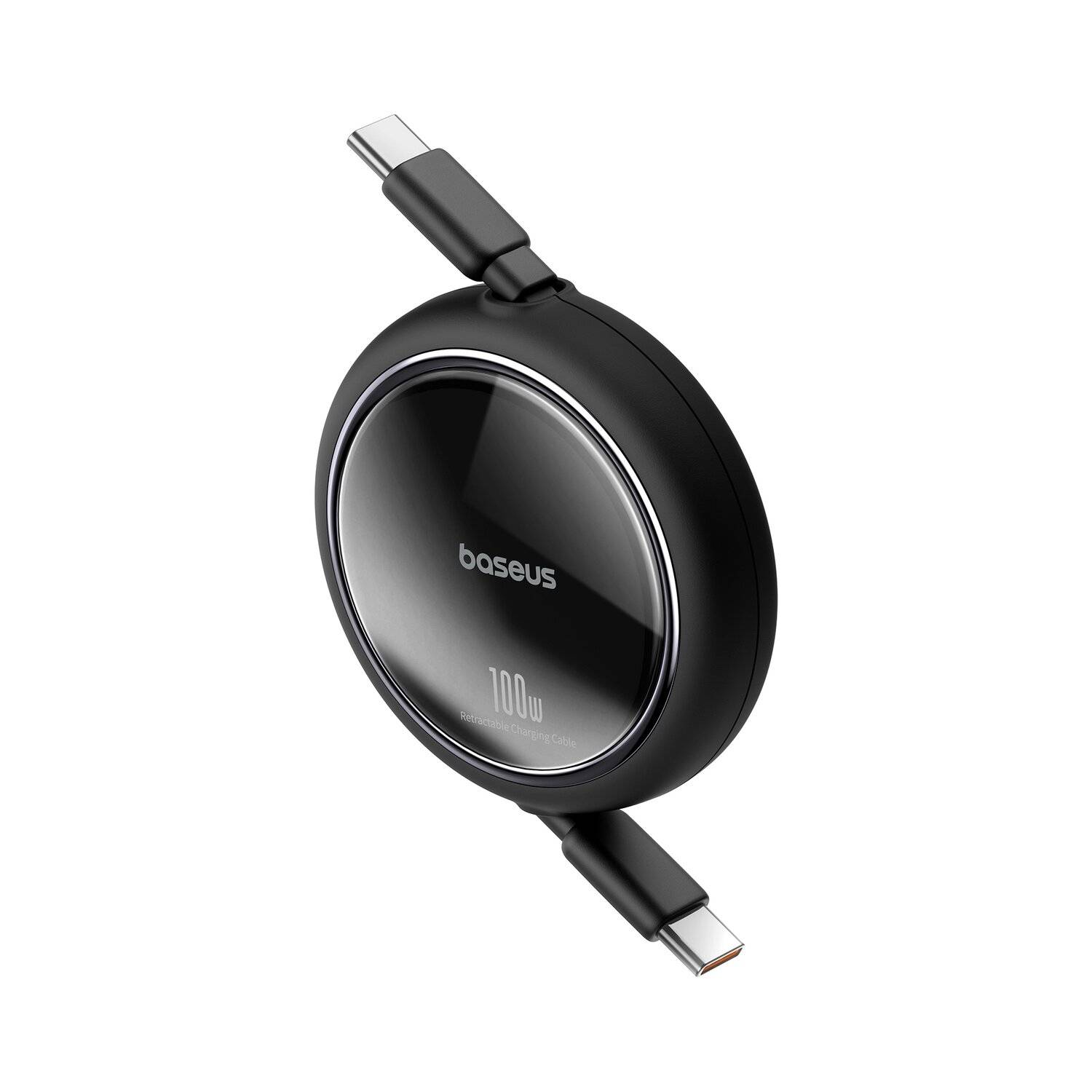 Baseus Free2Draw Mini USB-C – USB-C 100 W 1 m einziehbares Kabel Schwarz