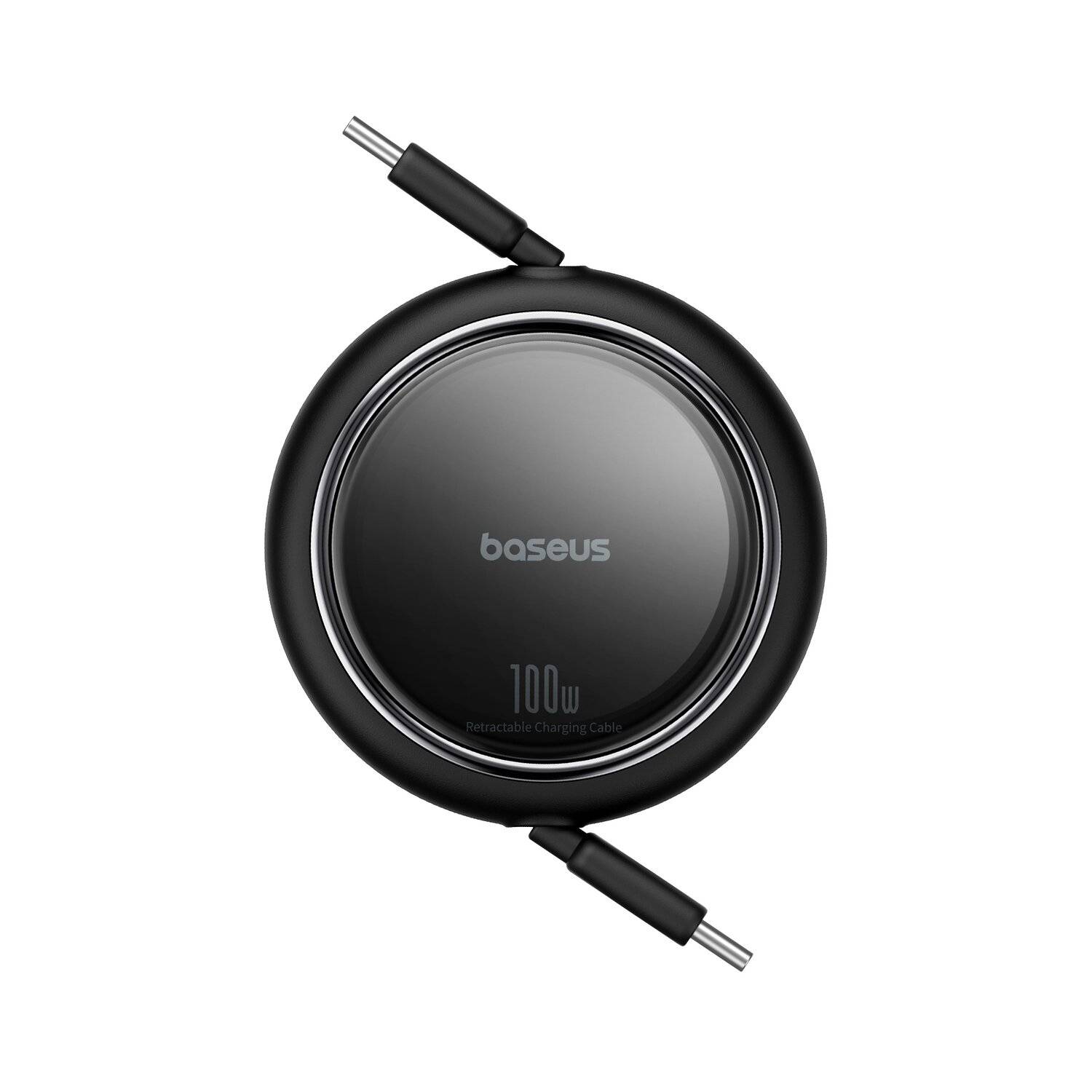 Baseus Free2Draw Mini USB-C – USB-C 100 W 1 m einziehbares Kabel Schwarz