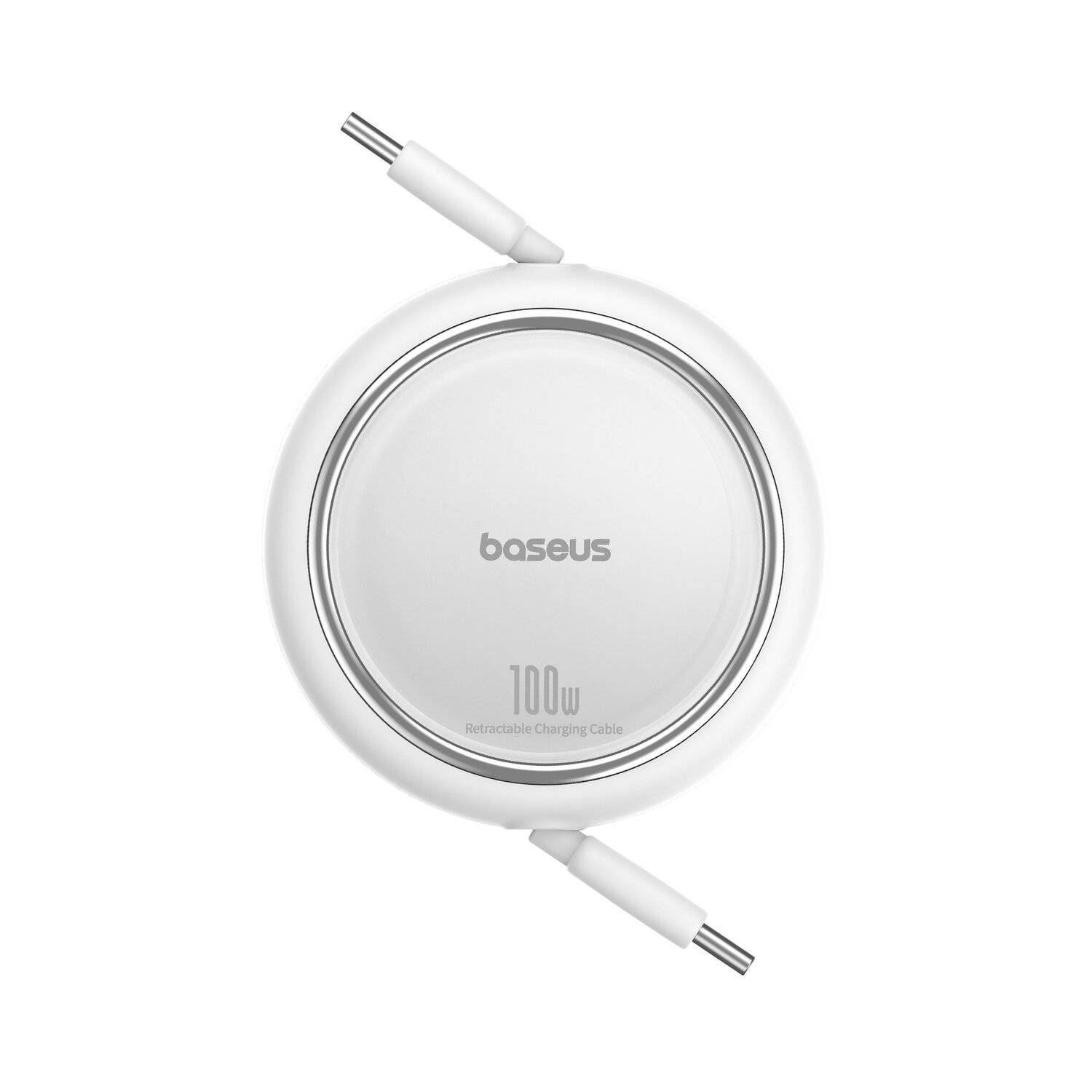 Baseus Free2Draw Mini USB-C – USB-C 100 W 1 m einziehbares Kabel Weiß