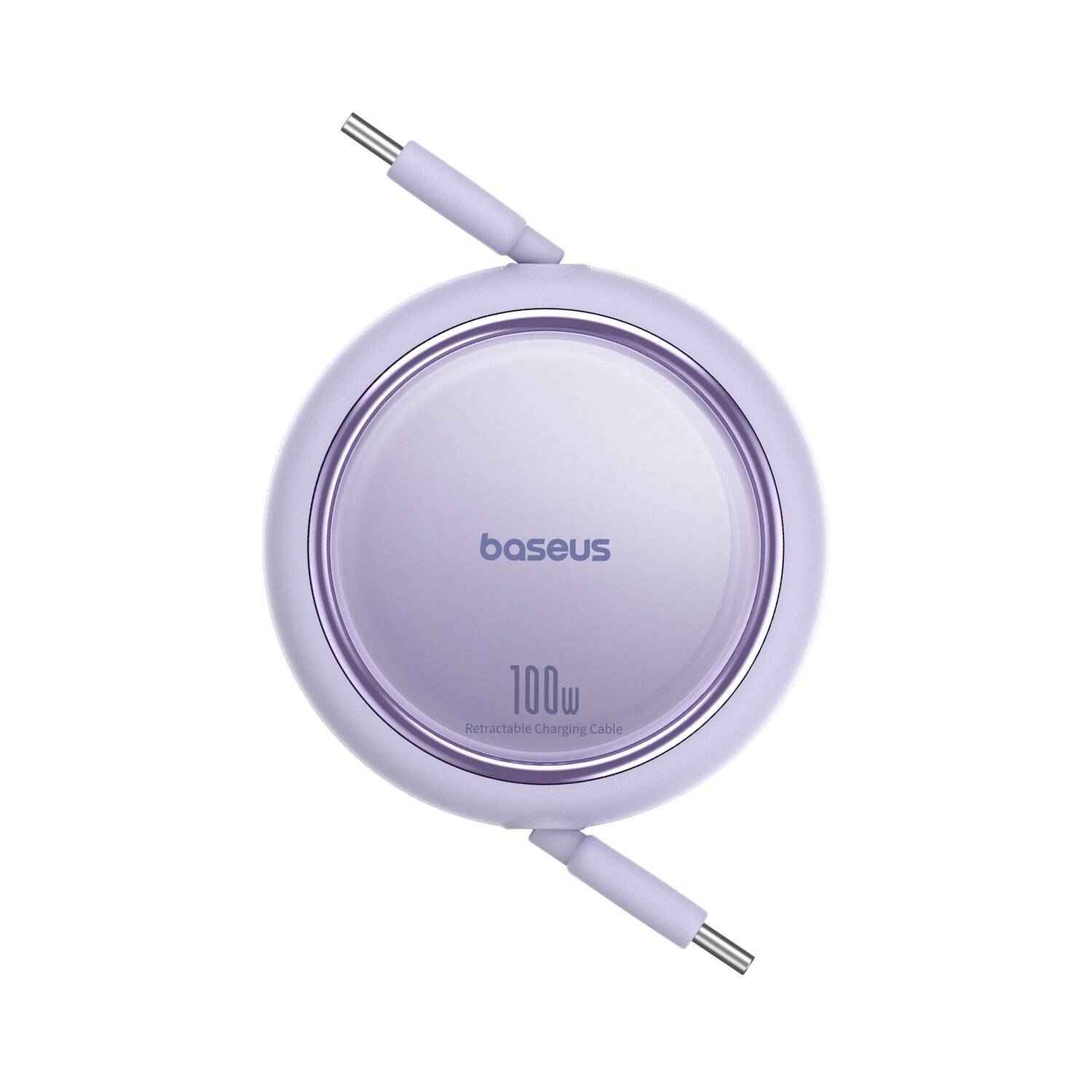 Baseus Free2Draw Mini USB-C – USB-C 100 W 1 m einziehbares Kabel Lila