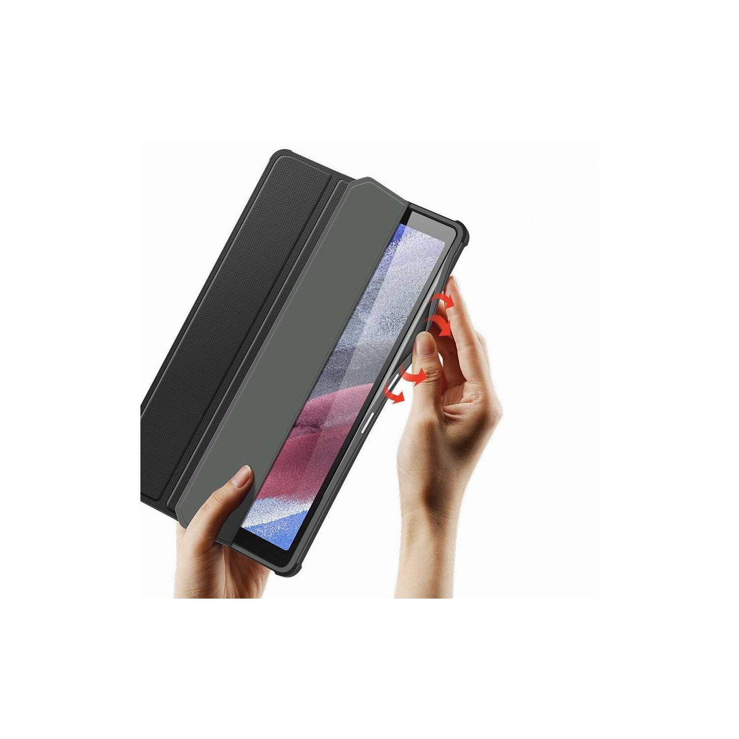 Dux Ducis Toby Eco-Leather Tablet-Ledertasche kompatibel mit Samsung Galaxy Tab A7 10.4" Schwarz