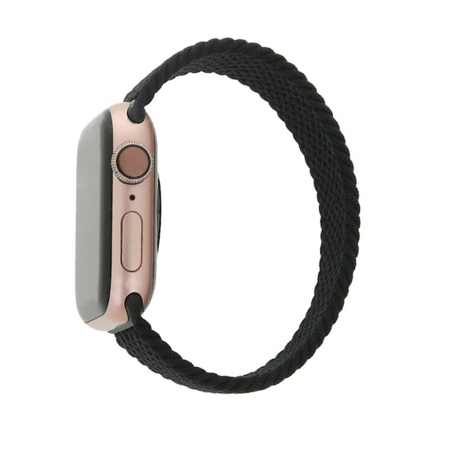 Elastisches Band für Smartwatch kompatibel mit Apple Watch Serie Schwarz 42/45/49 mm L