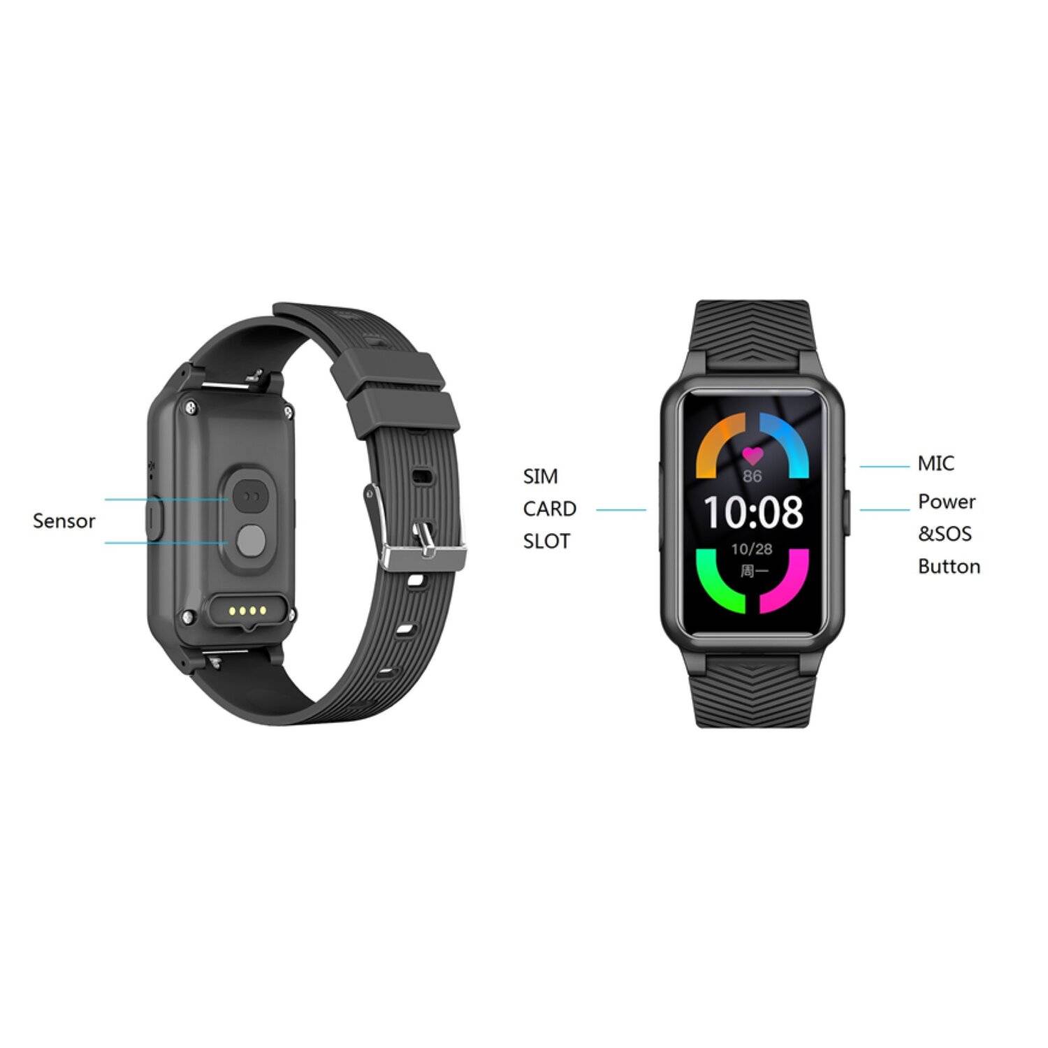 Forever Smartwatch SIVA ST-100 schwarz mit IP67 Wasserdichtigkeit 400mAh
