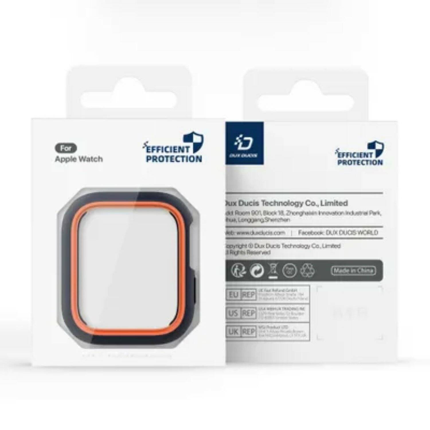 DUX DUCIS Bamo – Harte PC-Schutzhülle für Apple Watch Series 7/8/9 45 mm Schwarz/Orange