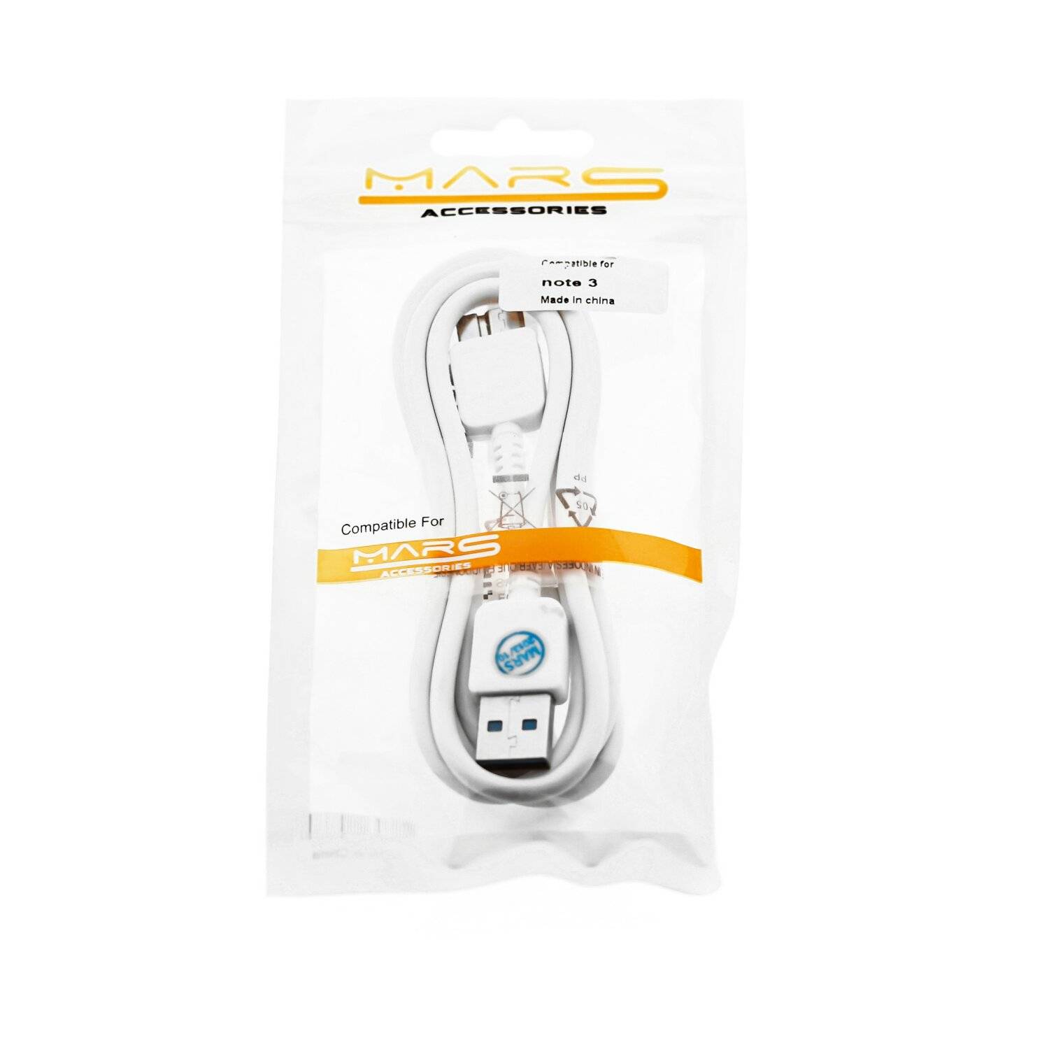Ladekabel / Datenkabel kompatibel mit Samsung Galaxy Note 3 130 cm Weiß
