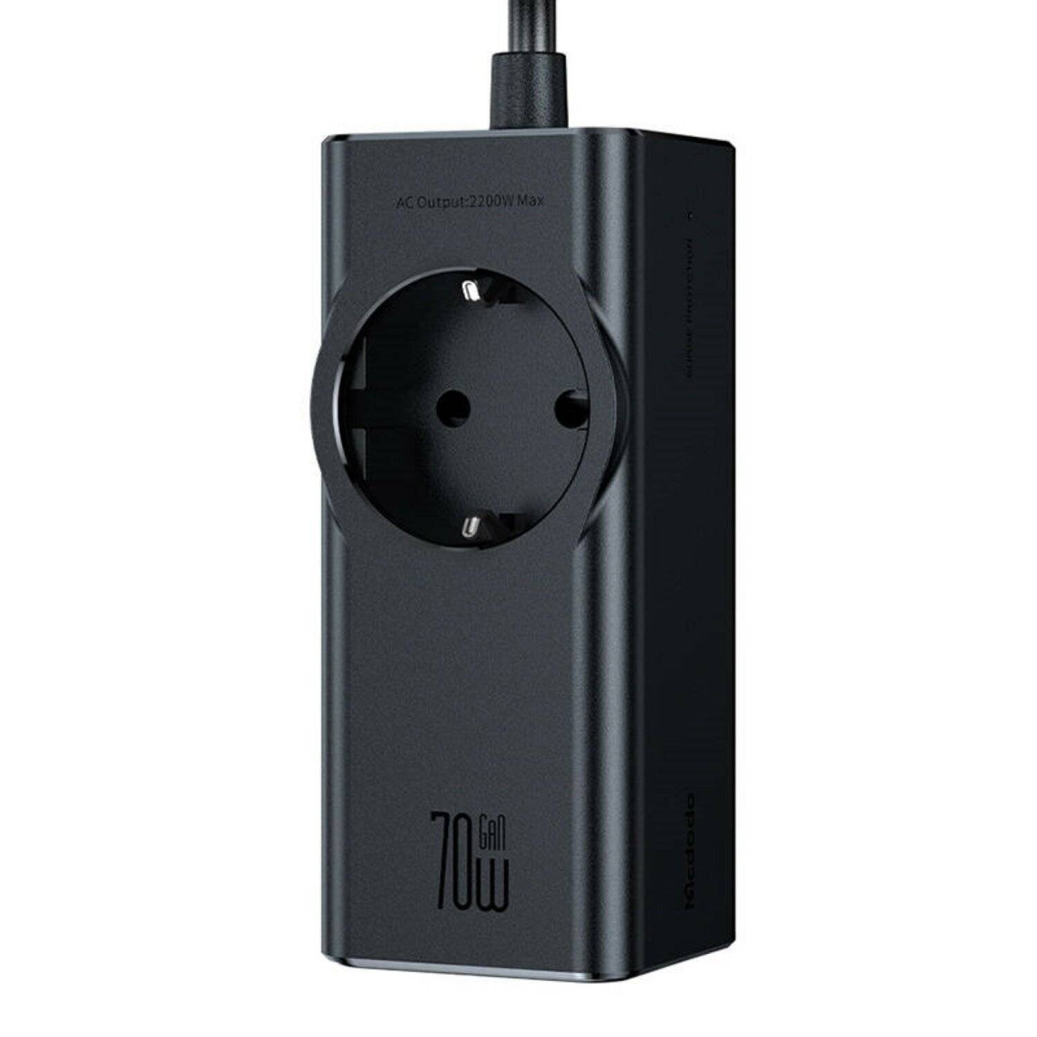 Steckdosenleiste GaN McDodo CH-4620 EU 70W, 2x USB-C, 1x USB (schwarz)
