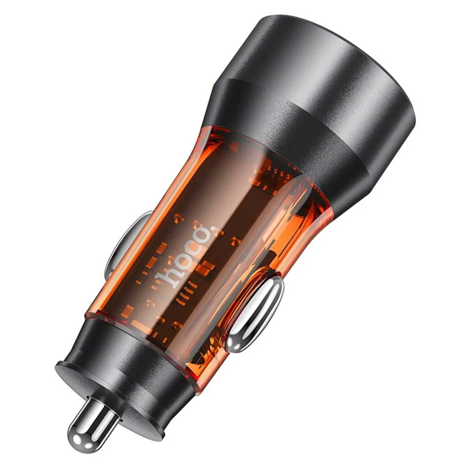 HOCO Autoladegerät 2 x USB QC 18W NZ12 transparent orange