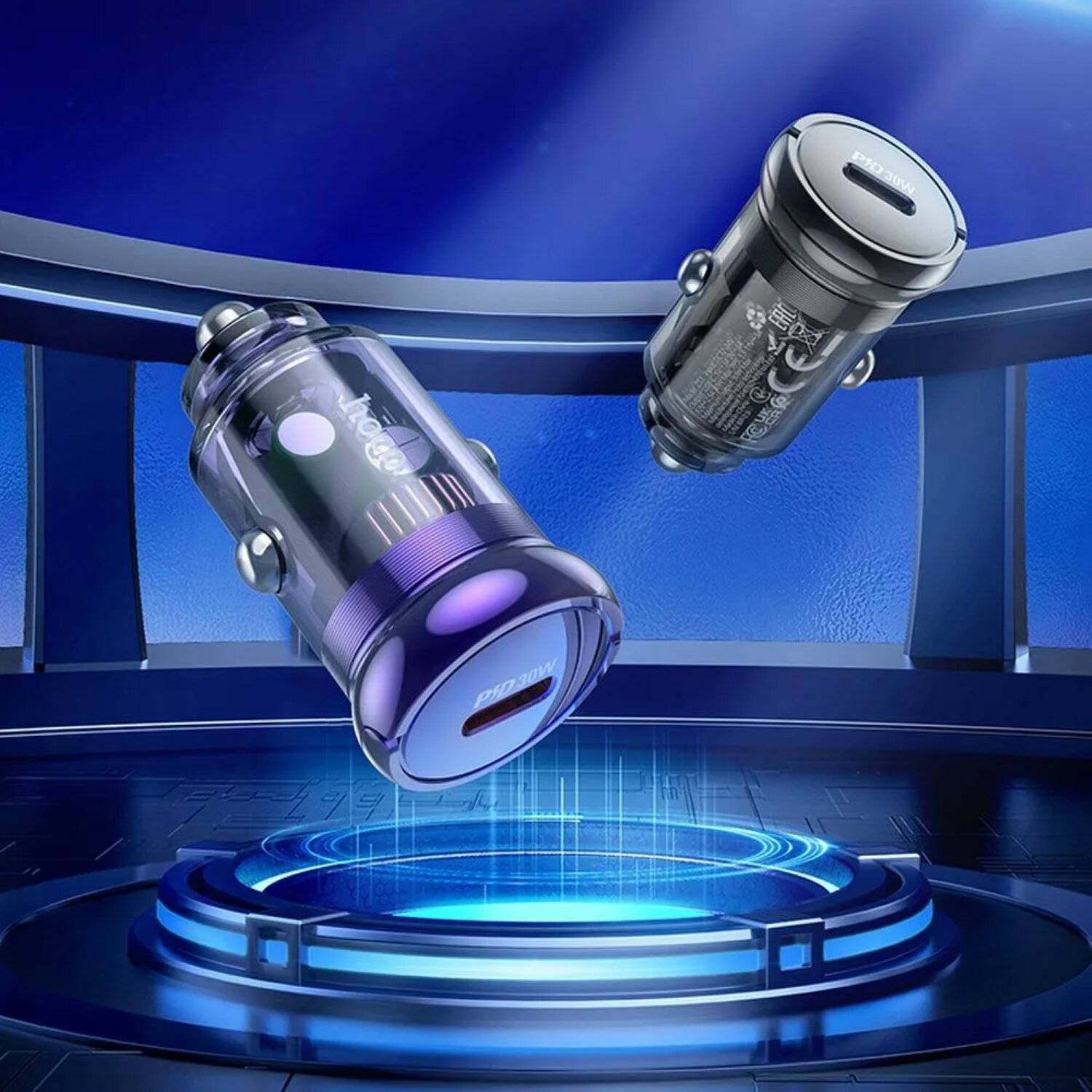 HOCO Autoladegerät Typ C + Kabel Typ C auf Typ C PD 30W Z53 lila