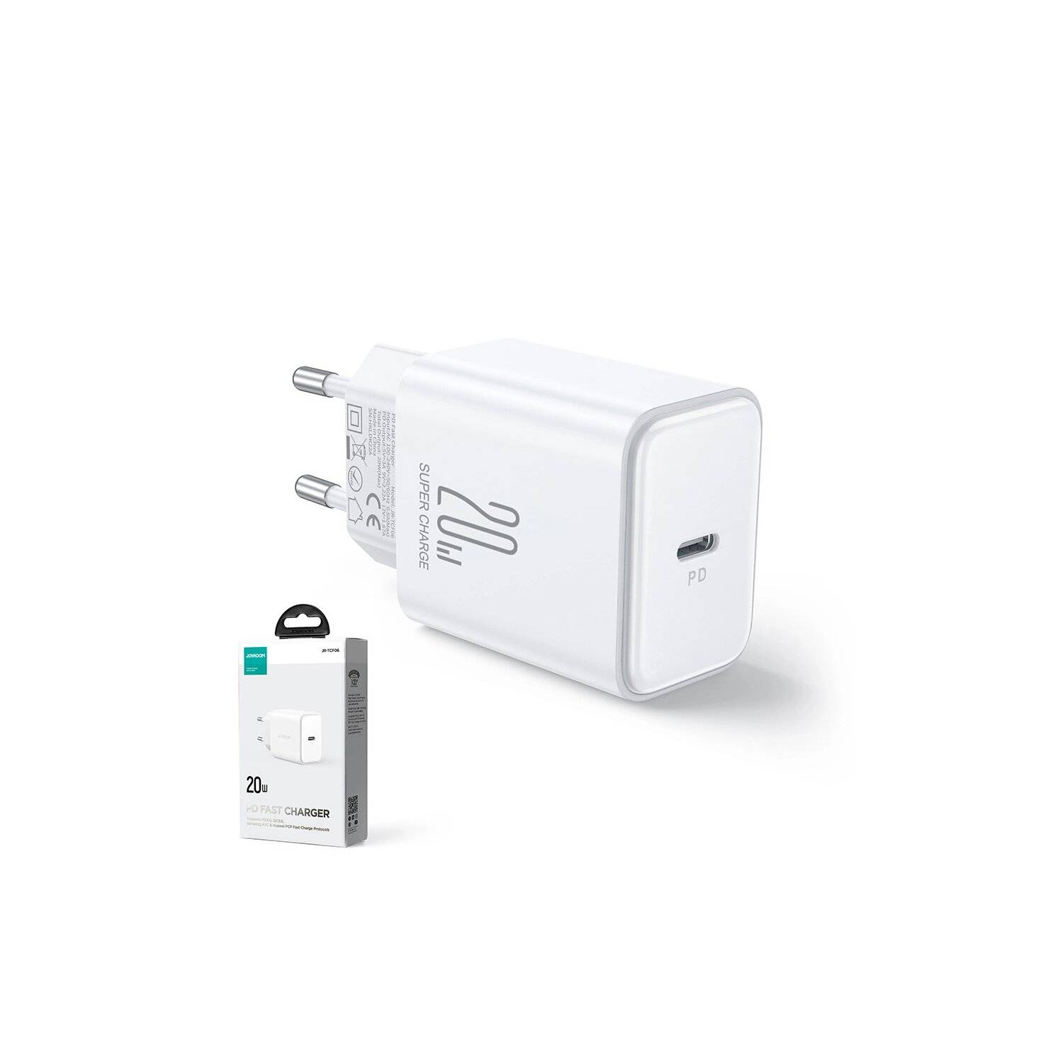 Joyroom Ladegerät JR-TCF06 USB-C-Anschluss 20W PD-Schnellladegerät - Weiss