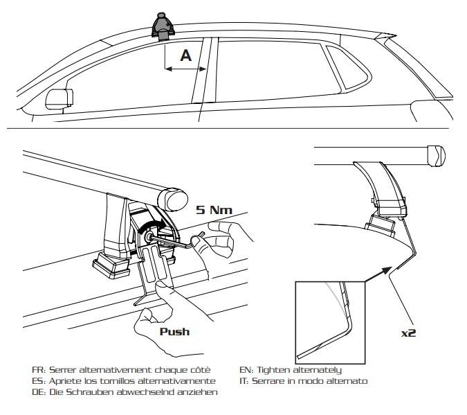 3x Fahrradträger SAGITTAR + Dachträger VDP EVO Stahl kompatibel mit für Fiat Cinquecento 3 Türer 1991-1998