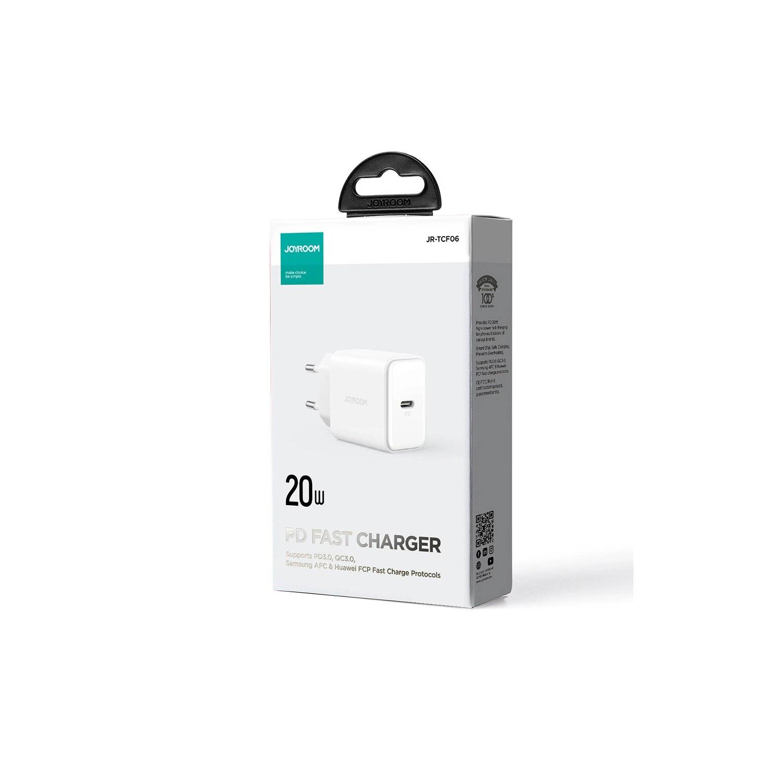 Joyroom Ladegerät JR-TCF06 USB-C-Anschluss 20W PD-Schnellladegerät - Weiss