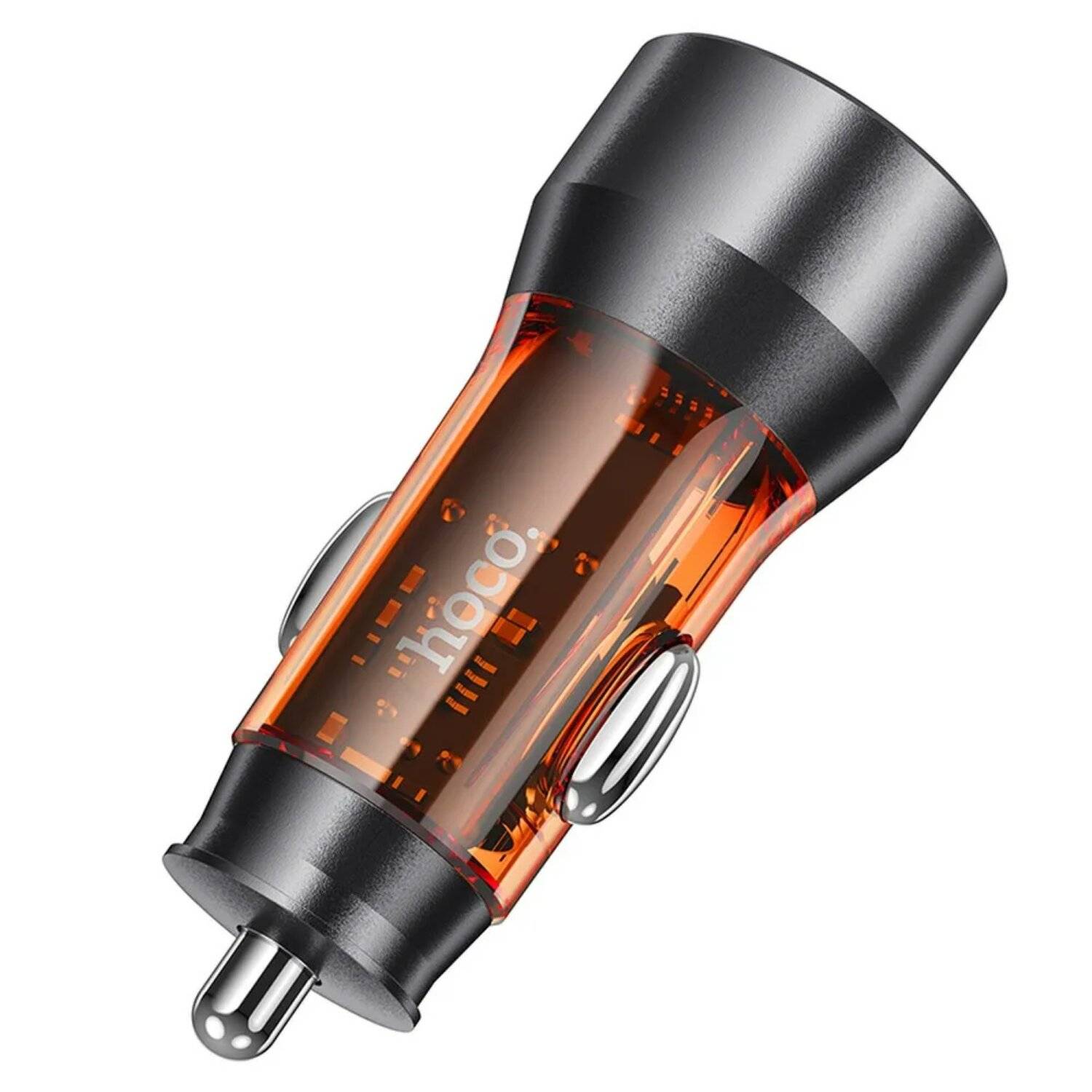 HOCO Autoladegerät USB QC 18W + Typ C 25W PD43W NZ12A orange
