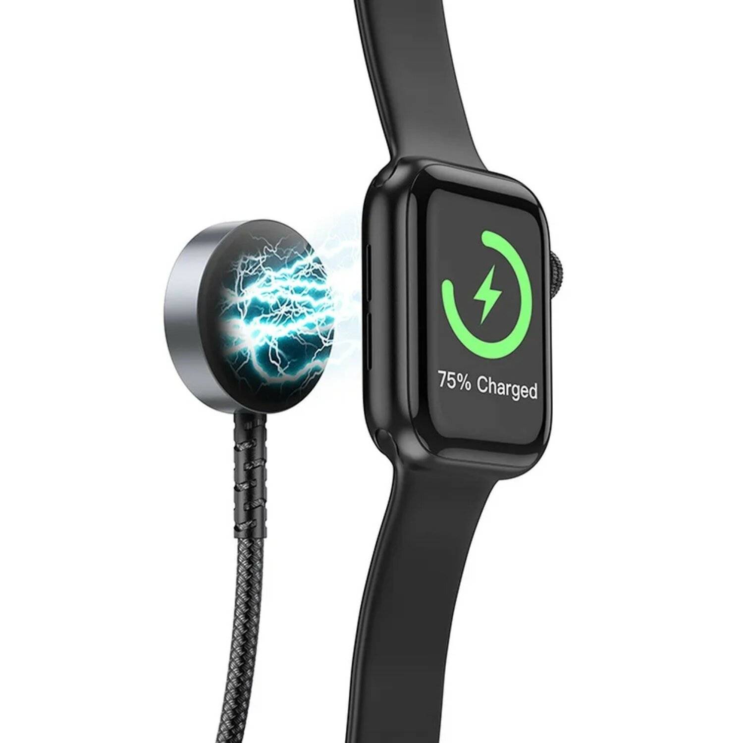 HOCO 2in1 induktives Ladegerät kompatibel mit Watch + Ladekabel kompatibel mit iPhone CW54 Schwarz