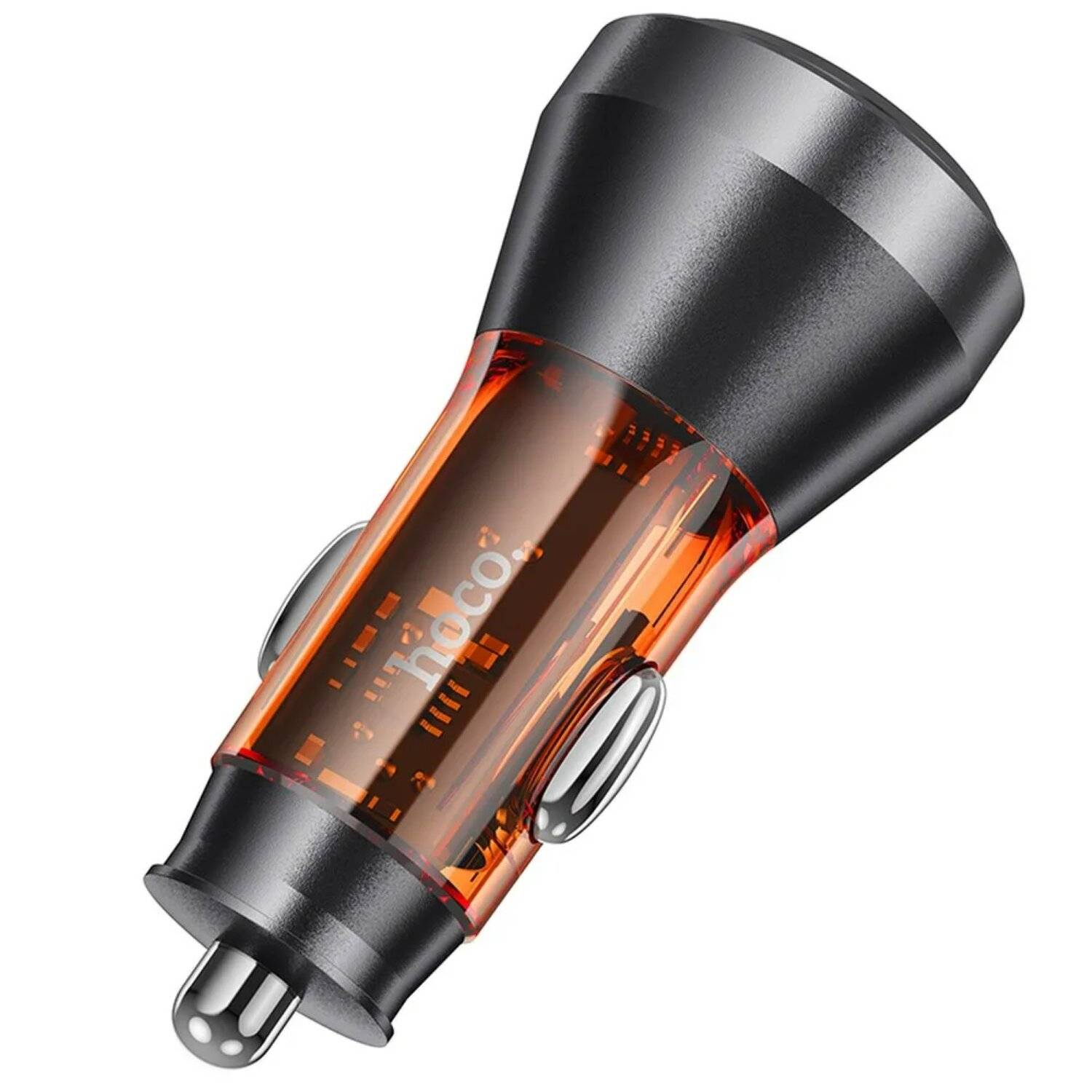 HOCO Autoladegerät 2 x Typ C 30W mit Display PD60W NZ12C orange