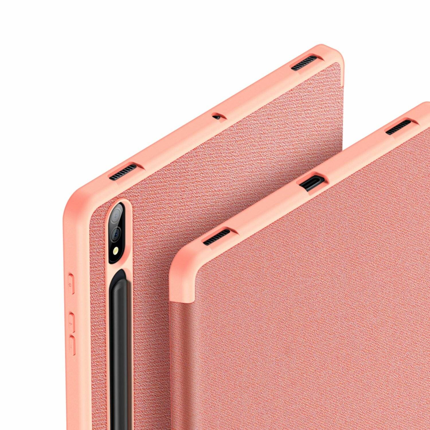 Dux Ducis Domo Hartschale mit Smart Sleep und integrierter Standfunktion für Samsung Galaxy Tab S9 FE Plus Rosa