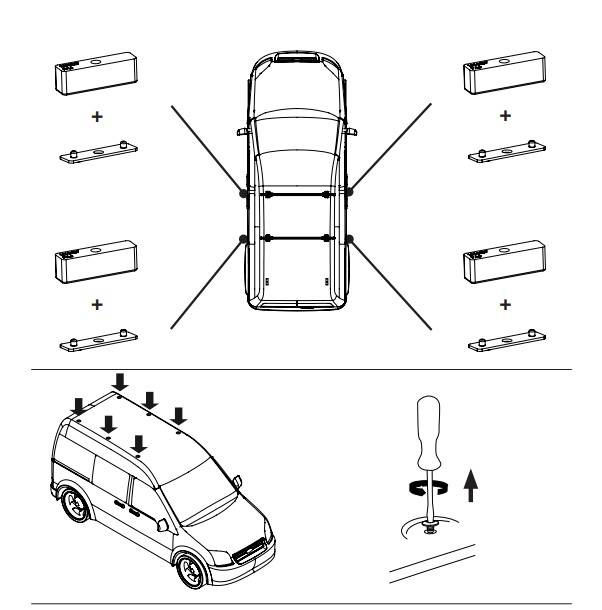 4x VDP Fahrradträger ALU Premium + Dachträger VDP EVO ALU kompatibel mit für Opel Combo C 3 Türer 2001-2012