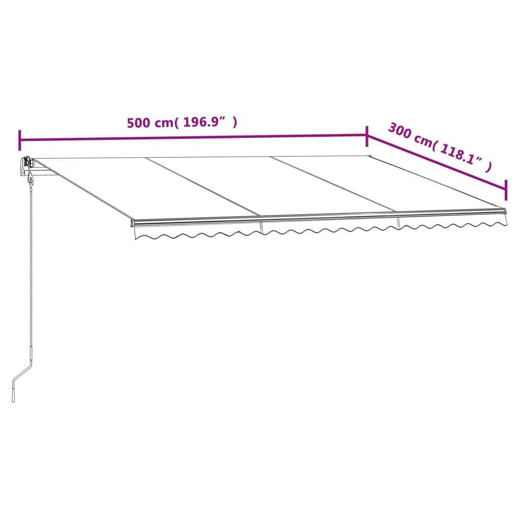 vidaXL Markise Automatisch Einziehbar 500x300 cm Gelb und Weiß