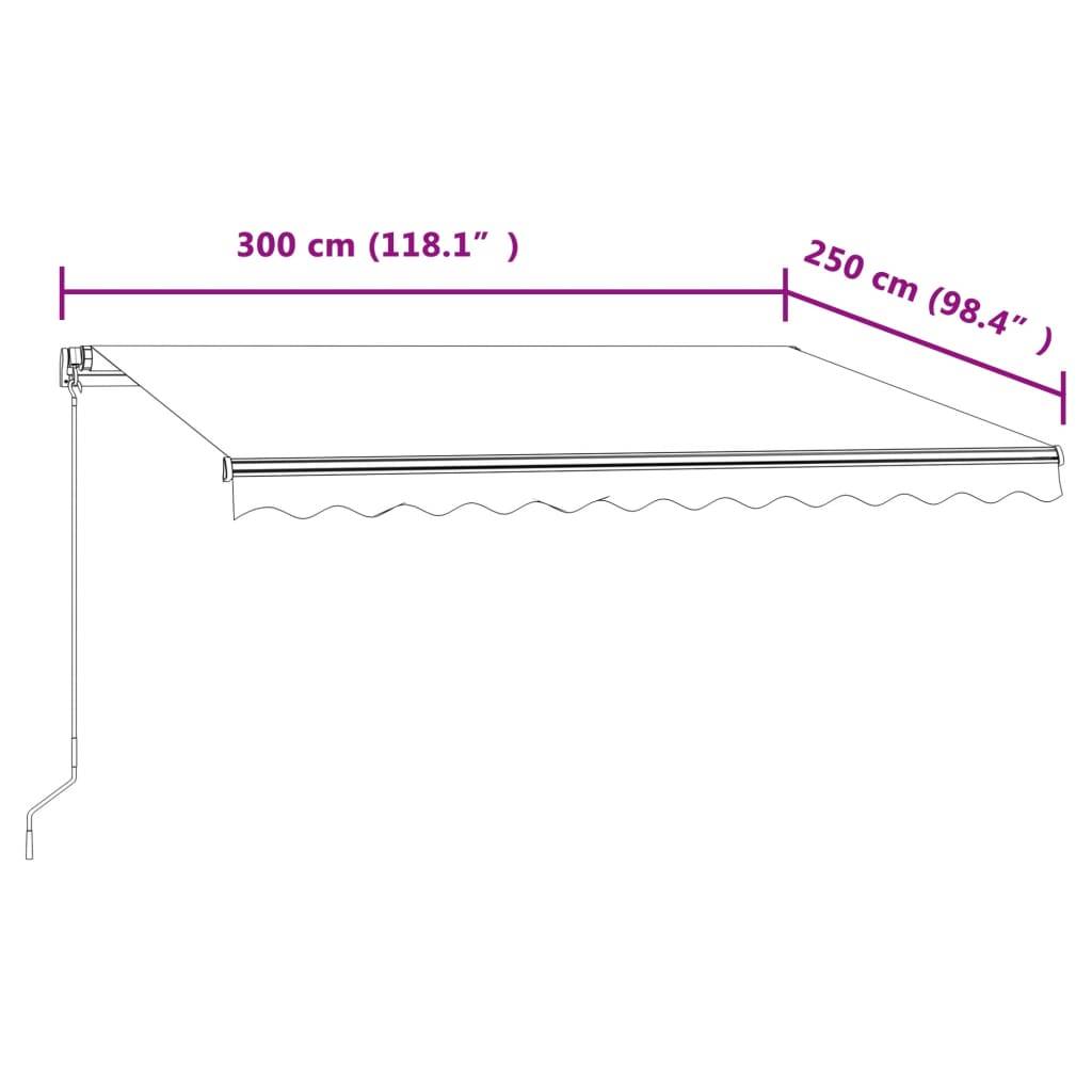vidaXL Markise Automatisch Einziehbar 300x250 cm Gelb und Weiß