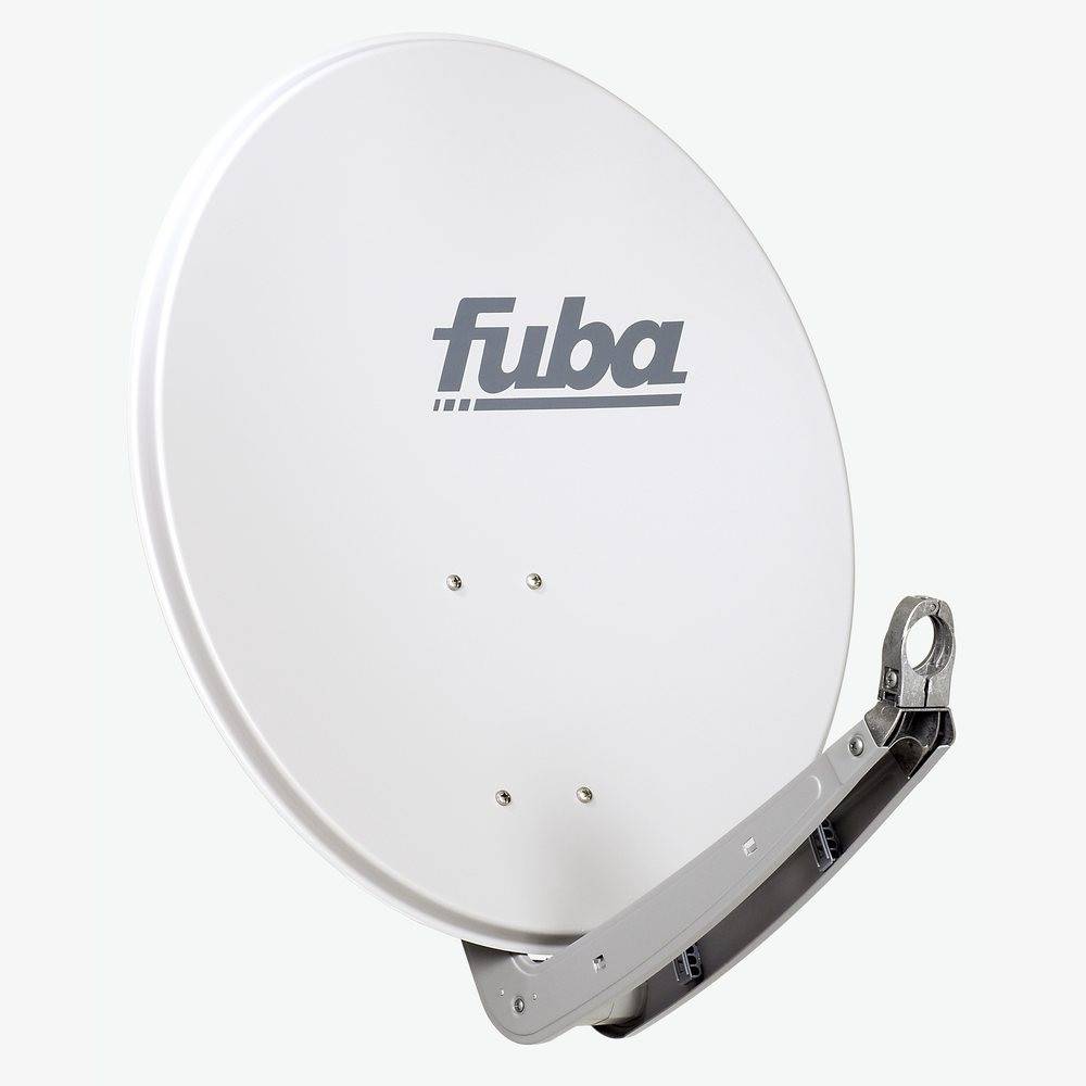 Fuba Sat Anlage 2 Teilnehmer | Satellitenschüssel Komplettset - DAA 650 G Sat-Schüssel 60x65cm Alu hellgrau + Fuba DEK 217 Twin LNB 2 Teilnehmer (DV
