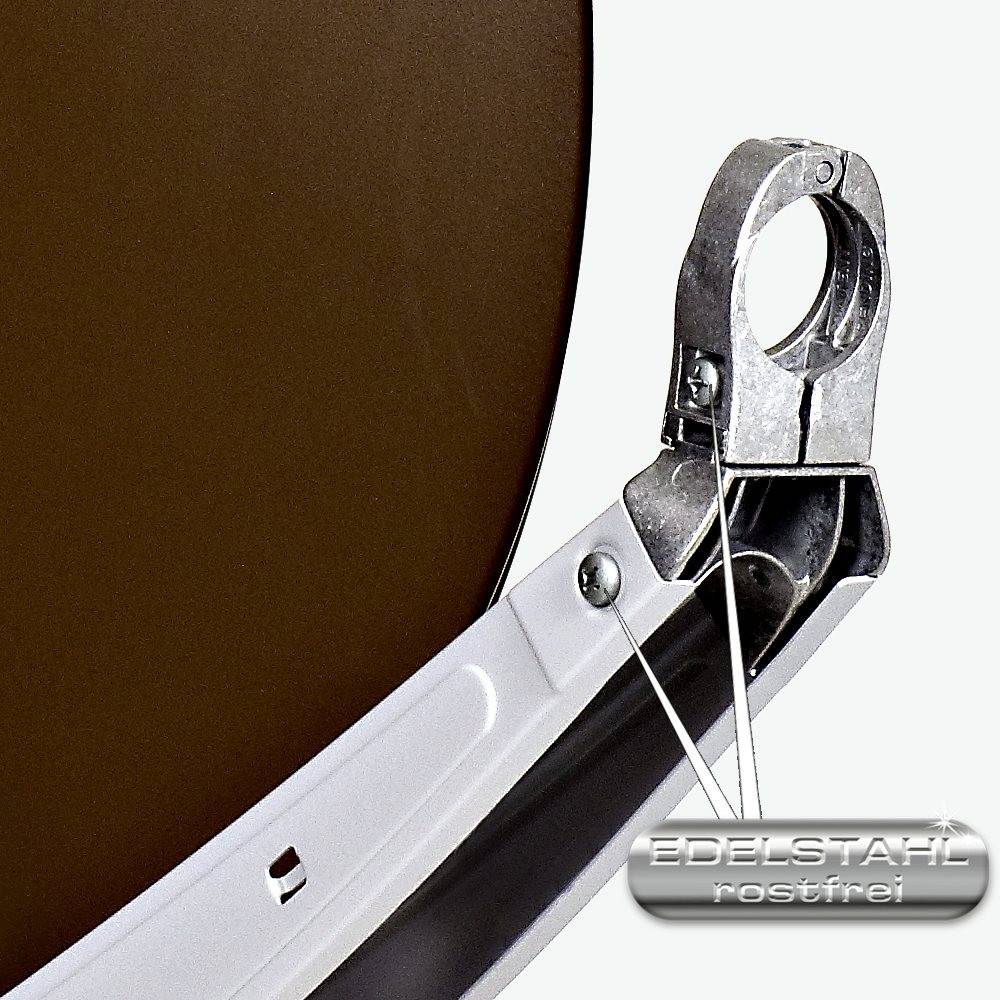 Fuba Sat Anlage 4 Teilnehmer | Satellitenschüssel Komplettset - DAA 650 B Sat-Schüssel 60x65cm Alu braun + Fuba DEK 417 Quad LNB 4 Teilnehmer (DVB-S