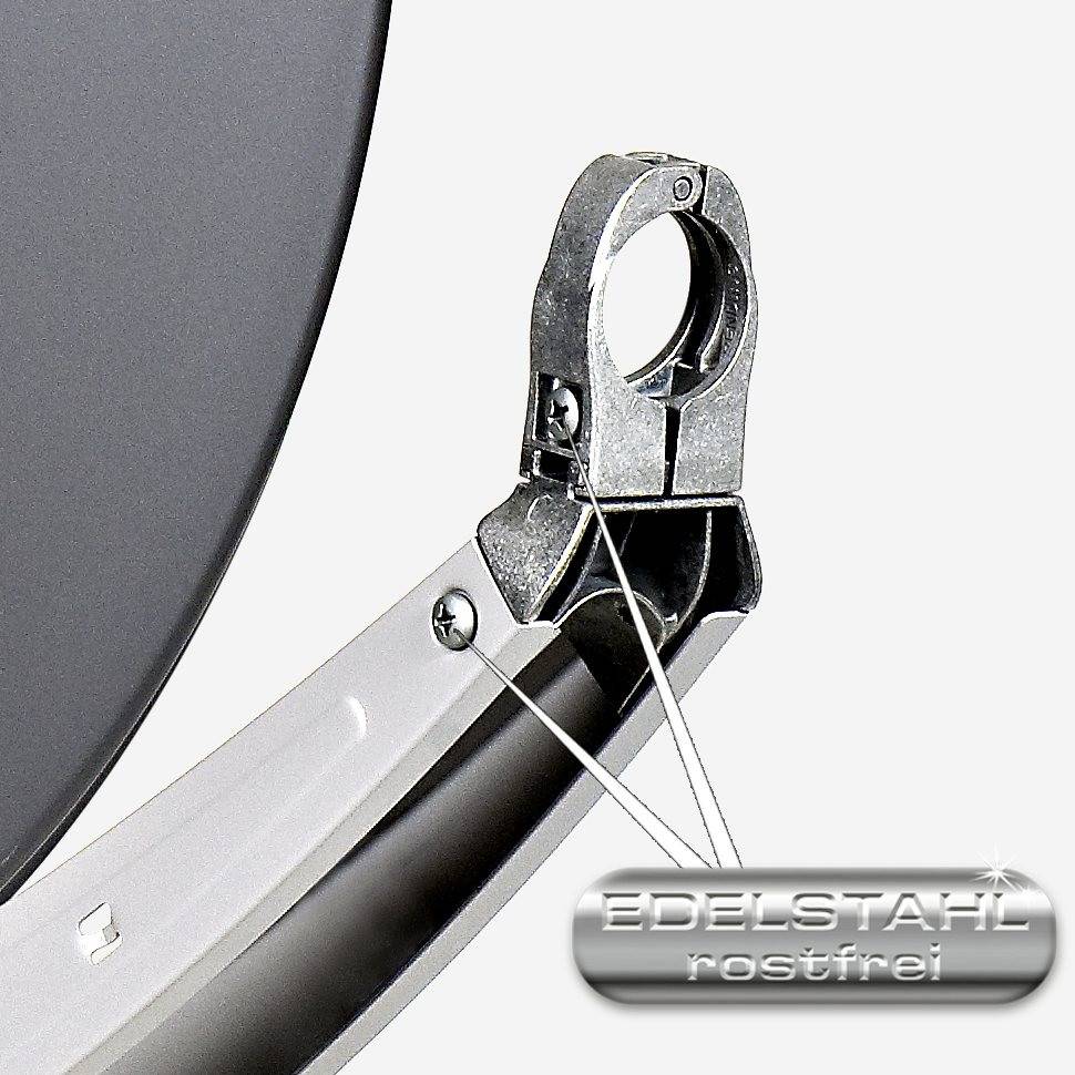 Fuba Sat Anlage 2 Teilnehmer | DAA 780 A Satellitenschüssel 80cm Alu anthrazit (Testergebnis: ausgezeichnet)* + Fuba DEK 217 Twin LNB 2 Teilnehmer