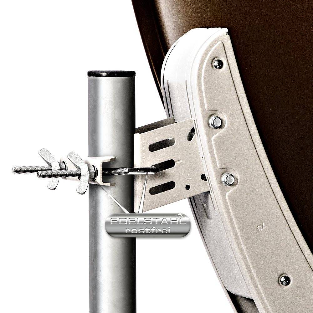 Fuba Sat Anlage 1 Teilnehmer | Satellitenschüssel Komplettset - DAA 650 B Sat-Schüssel 60x65cm Alu braun + Fuba DEK 117 Single LNB 1 Teilnehmer (DVB