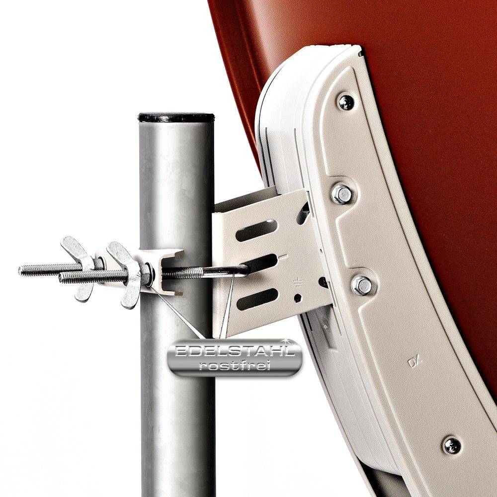 Fuba Sat Anlage 2 Teilnehmer | Satellitenschüssel Komplettset - DAA 650 R Sat-Schüssel 60x65cm Alu rot + Fuba DEK 217 Twin LNB 2 Teilnehmer (DVB-S2