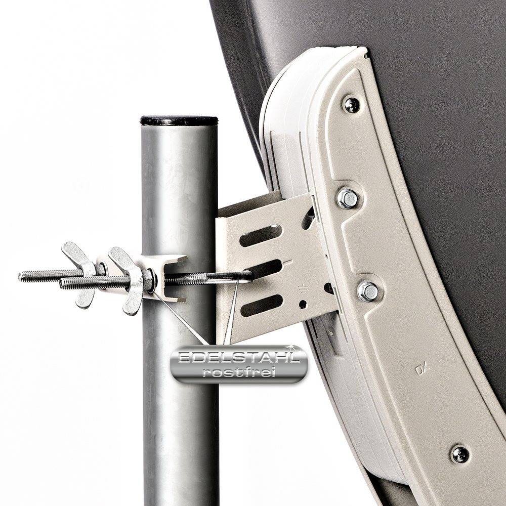 Fuba Sat Anlage 2 Teilnehmer | Satellitenschüssel Komplettset - DAA 650 A Sat-Schüssel 60x65cm Alu anthrazit + Fuba DEK 217 Twin LNB 2 Teilnehmer (D