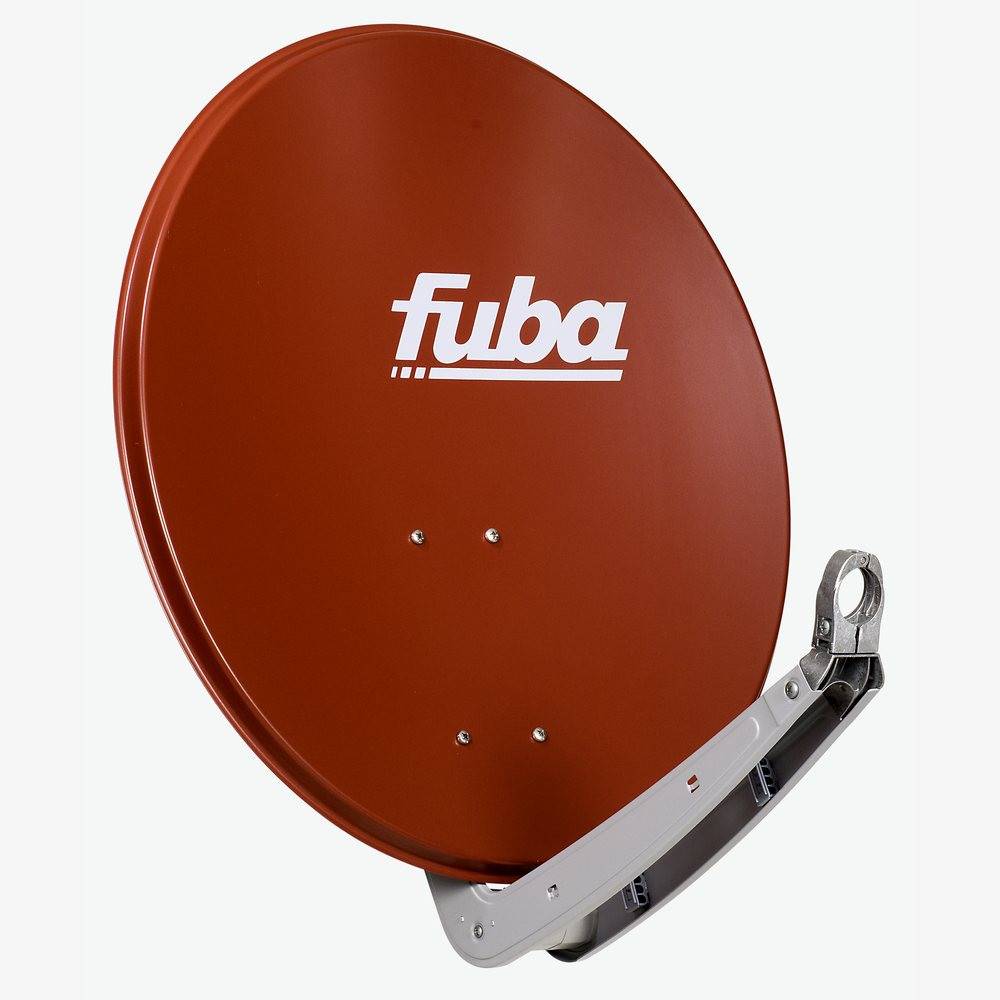 Fuba Sat Anlage 4 Teilnehmer | Satellitenschüssel Komplettset - DAA 650 R Sat-Schüssel 60x65cm Alu rot + Fuba DEK 417 Quad LNB 4 Teilnehmer (DVB-S2