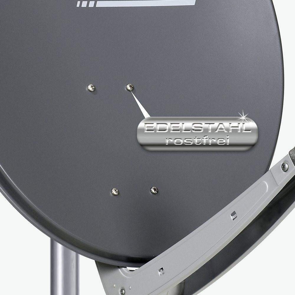 Fuba Sat Anlage 4 Teilnehmer | Satellitenschüssel Komplettset - DAA 650 A Sat-Schüssel 60x65cm Alu anthrazit + Fuba DEK 417 Quad LNB 4 Teilnehmer (D