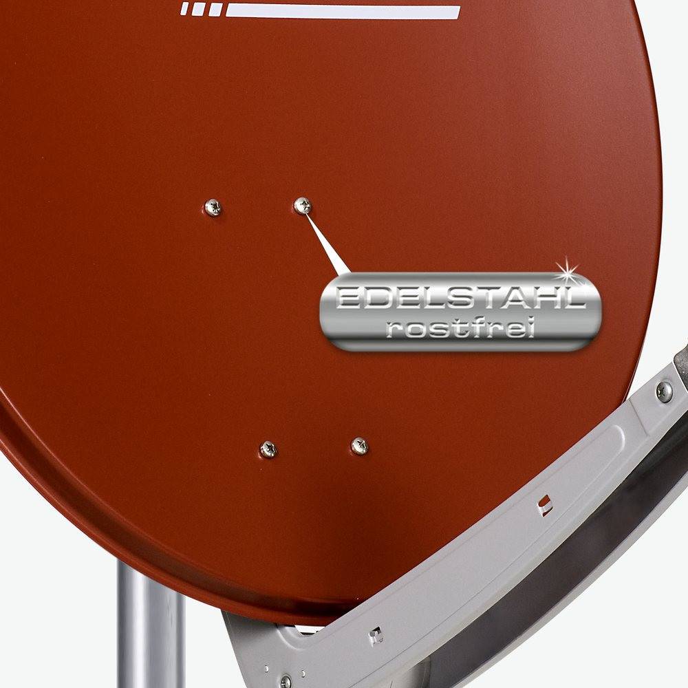 Fuba Sat Anlage 4 Teilnehmer | Satellitenschüssel Komplettset - DAA 650 R Sat-Schüssel 60x65cm Alu rot + Fuba DEK 417 Quad LNB 4 Teilnehmer (DVB-S2