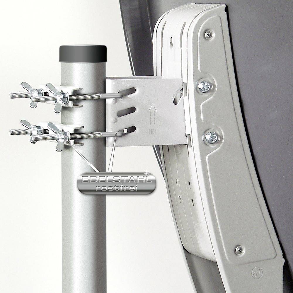 Fuba Sat Anlage 1 Teilnehmer - 2 Satelliten (z.B. Astra/Hotbird) | DAA 780 A Satellitenschüssel 80cm Alu anthrazit (Testergebnis: ausgezeichnet)*