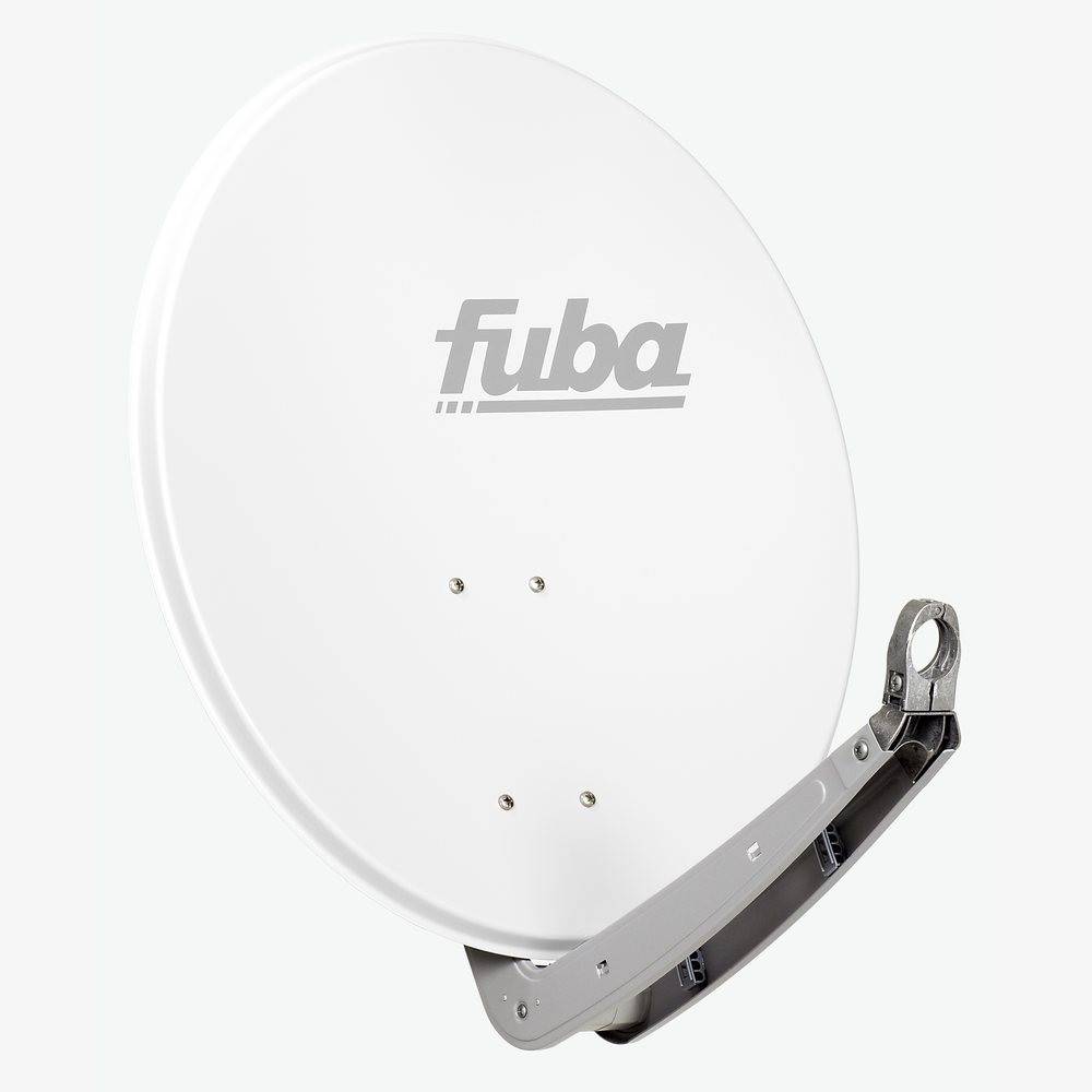 Fuba Sat Anlage 2 Teilnehmer | Satellitenschüssel Komplettset - DAA 650 W Sat-Schüssel 60x65cm Alu weiß + Fuba DEK 217 Twin LNB 2 Teilnehmer (DVB-S