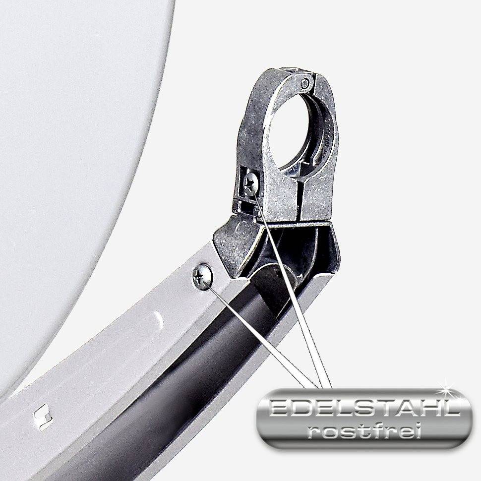 Fuba Sat Anlage 24 Teilnehmer | DAA 780 G Satellitenschüssel 80cm Alu hellgrau (Testergebnis: ausgezeichnet)* + Fuba Quattro LNB + Fuba Sat