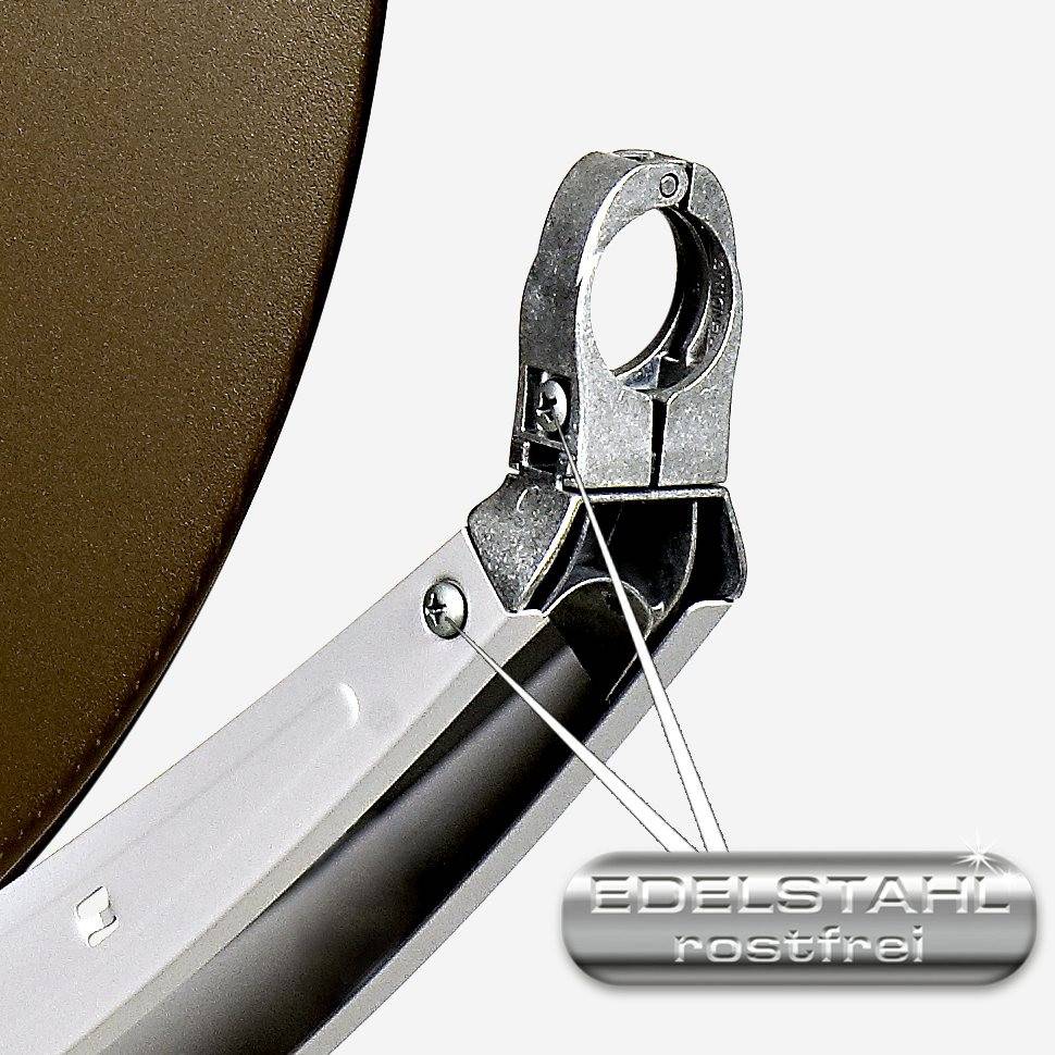 Fuba Sat Anlage 1 Teilnehmer | DAA 780 B Satellitenschüssel 80cm Alu braun (Testergebnis: ausgezeichnet)* + Fuba DEK 117 Single LNB 1 Teilnehmer