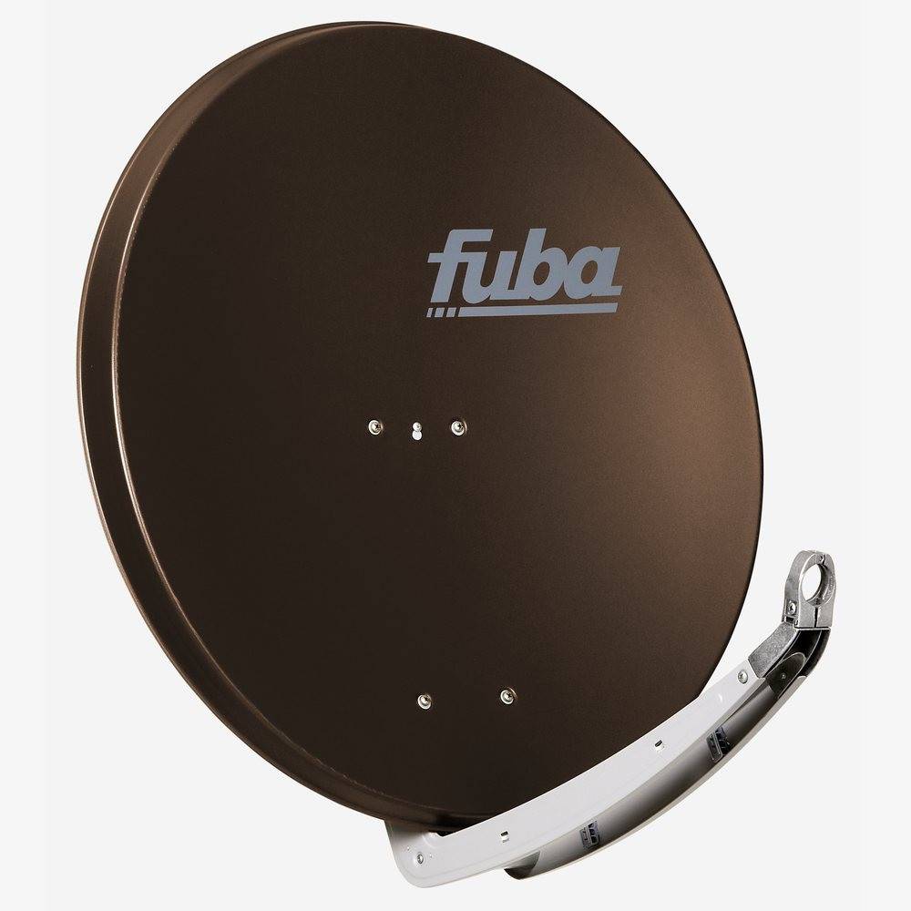 Fuba Sat Anlage 24 Teilnehmer - 2 Satelliten (z.B. Astra/Hotbird) | Satellitenschüssel Komplettset - DAA 850 B Sat-Schüssel 85cm Alu braun + 2x LNB