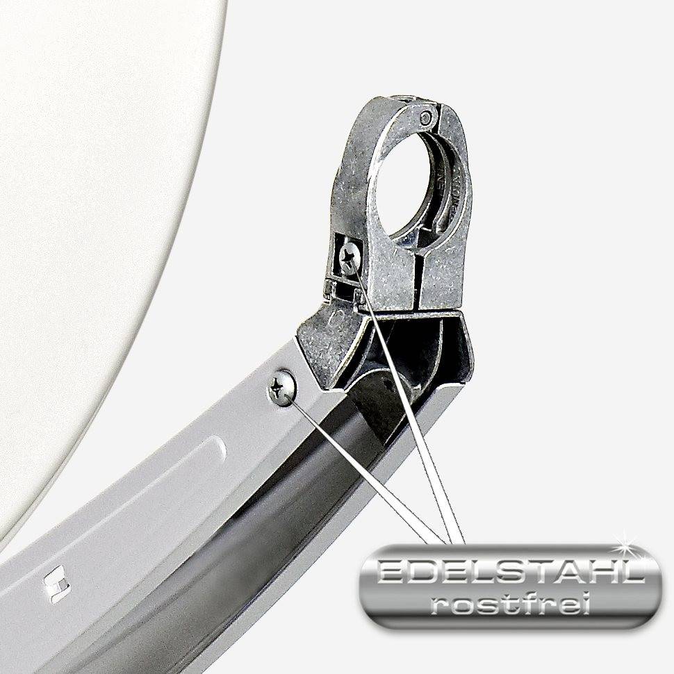 Fuba Sat Anlage 8 Teilnehmer | DAA 780 W Satellitenschüssel 80cm Alu weiß (Testergebnis: ausgezeichnet)* + Fuba Quattro LNB + Fuba Sat Multischalter