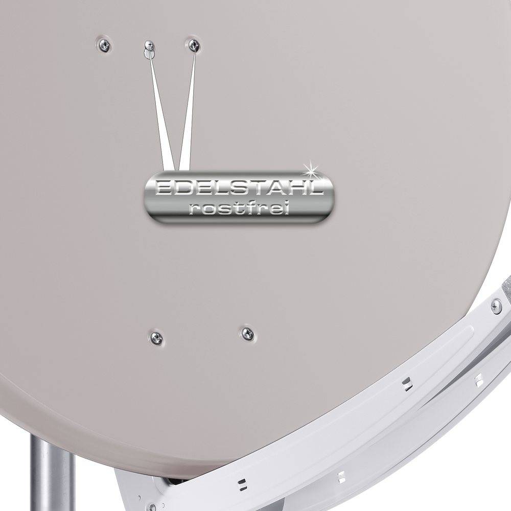 Fuba Sat Anlage 4 Teilnehmer - 2 Satelliten | Satellitenschüssel Komplettset - DAA 850 G Sat-Schüssel 85cm Alu hellgrau + 2x Quad LNB 4 Teilnehmer