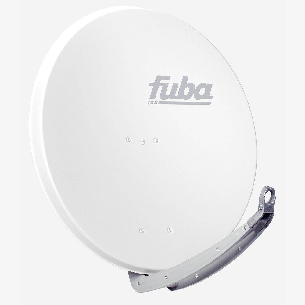 Fuba Sat Anlage 12 Teilnehmer - 2 Satelliten (z.B. Astra/Hotbird) | Satellitenschüssel Komplettset - DAA 850 W Sat-Schüssel 85cm Alu weiß + 2x LNB