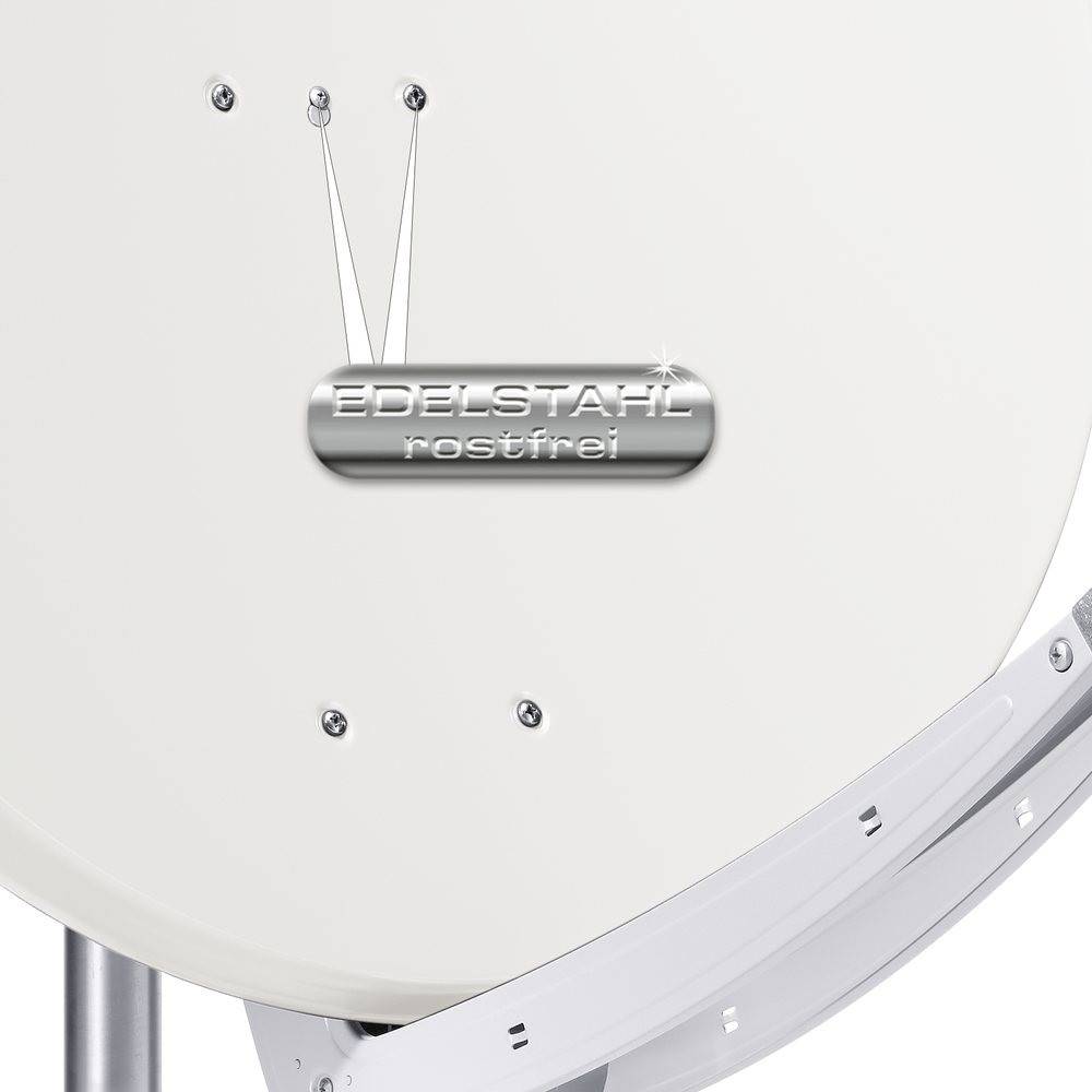 Fuba Sat Anlage 1 Teilnehmer - 2 Satelliten | Satellitenschüssel Komplettset - DAA 850 W Sat-Schüssel 85cm Alu weiß + 2x Single LNB 1 Teilnehmer