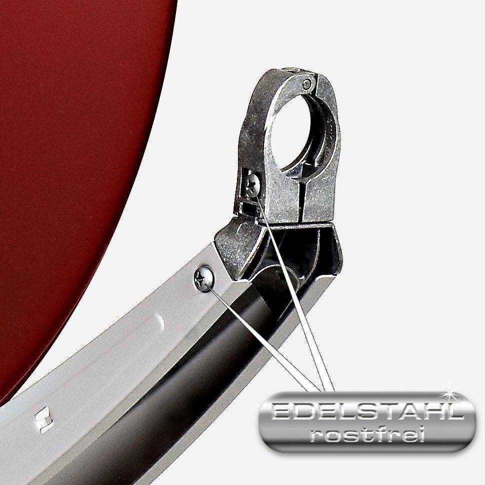 Fuba Sat Anlage 8 Teilnehmer | DAA 780 R Satellitenschüssel 80cm Alu rot (Testergebnis: ausgezeichnet)* + Fuba DEK 817 Octo LNB 8 Teilnehmer