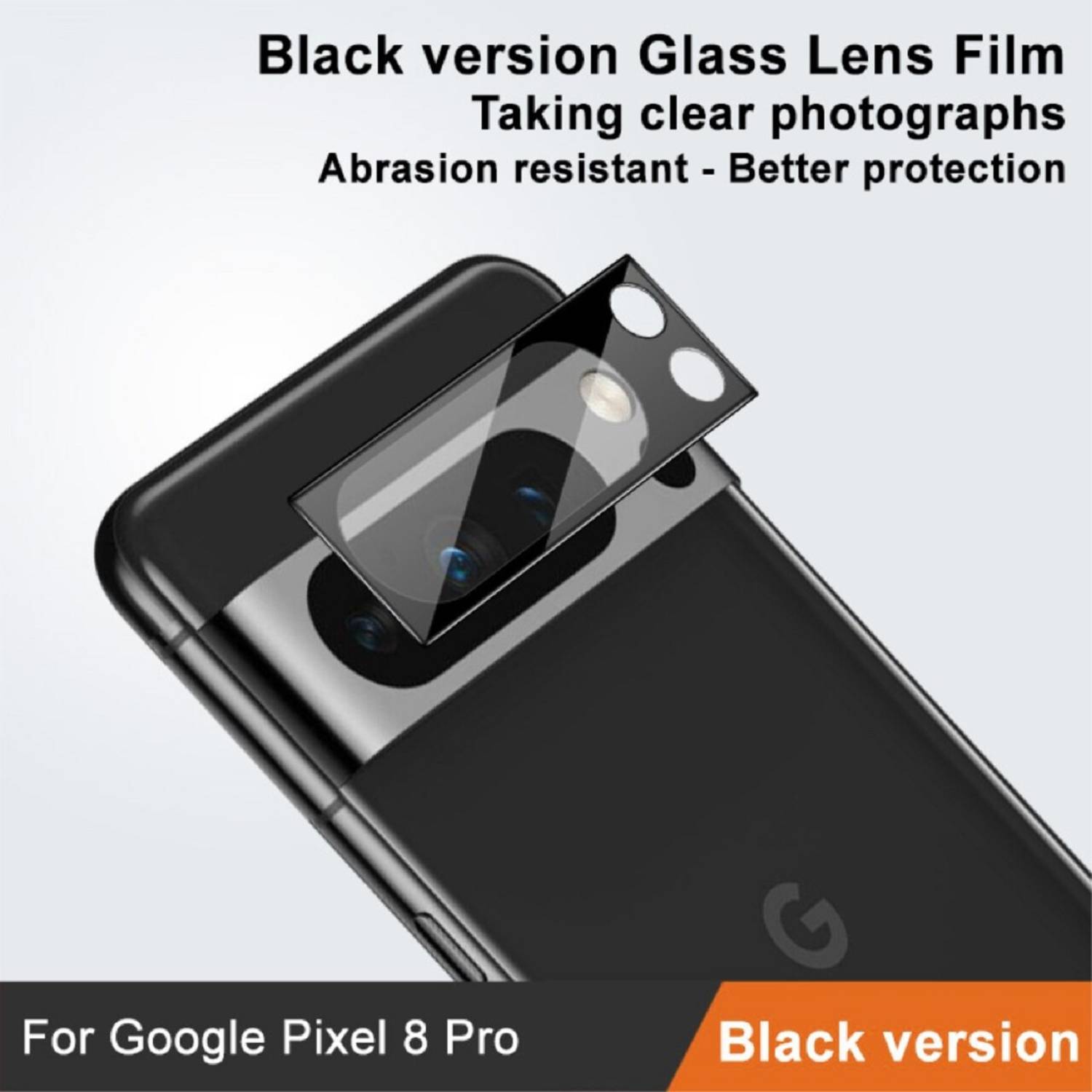 1x Kamera 9H Panzerhartglas für Google Pixel 8 Pro 3D KLAR Schwarzes ECHTES TEMPERED Panzerglas Kameraglas Kamerhartglas Kameraschutzglas Schutzglas